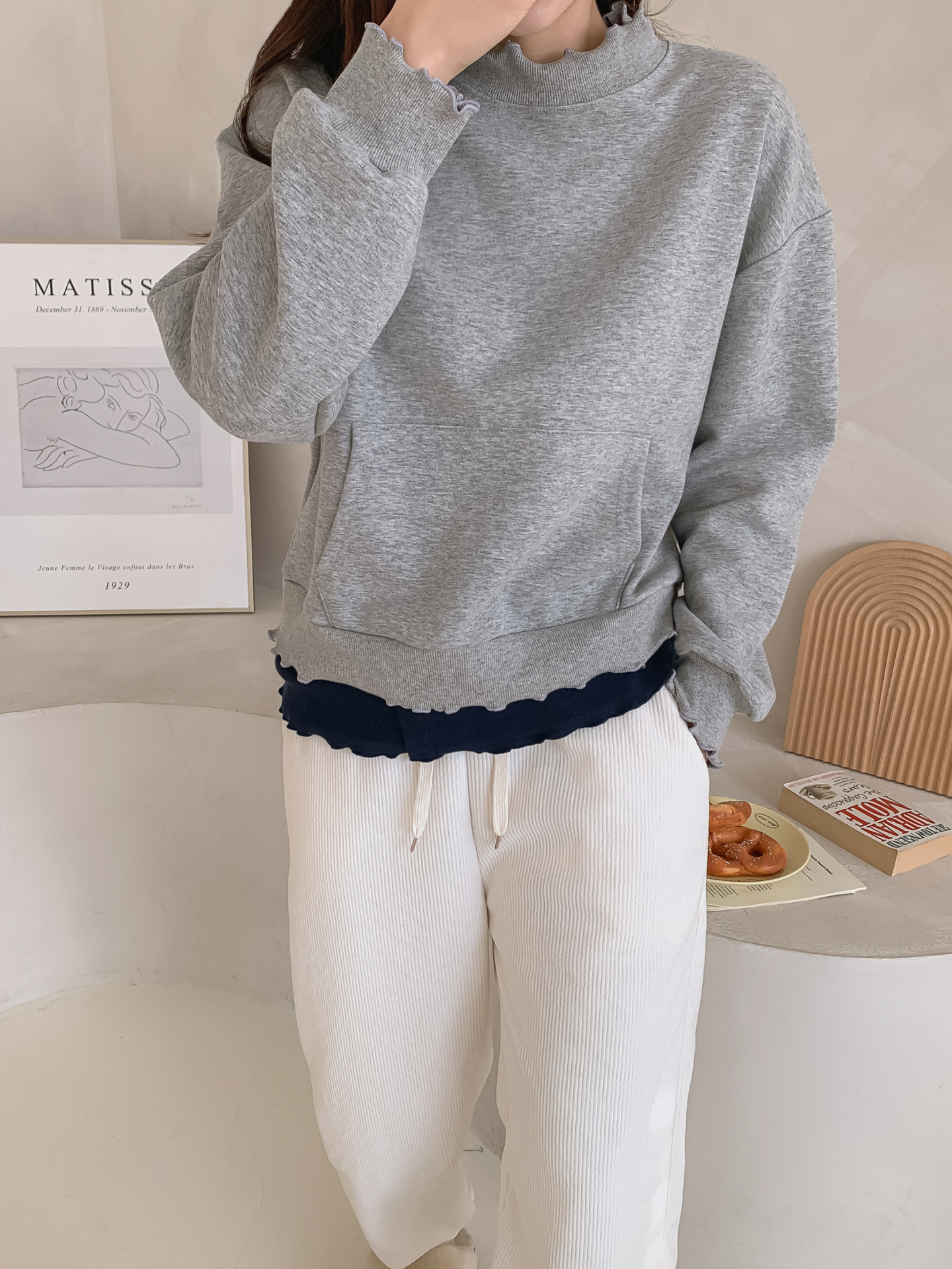 ハーフネックルーズ長袖スウェットトレーニング | 詳細画像13