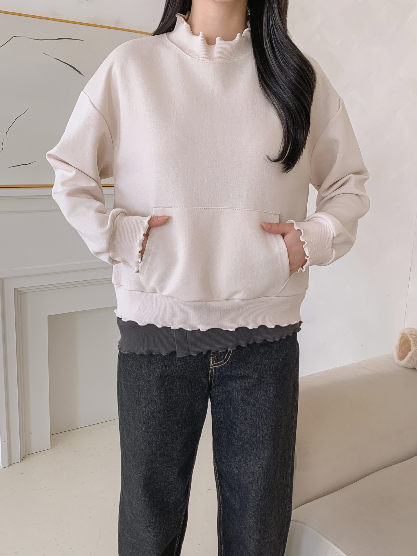 ハーフネックルーズ長袖スウェットトレーニング | 詳細画像19