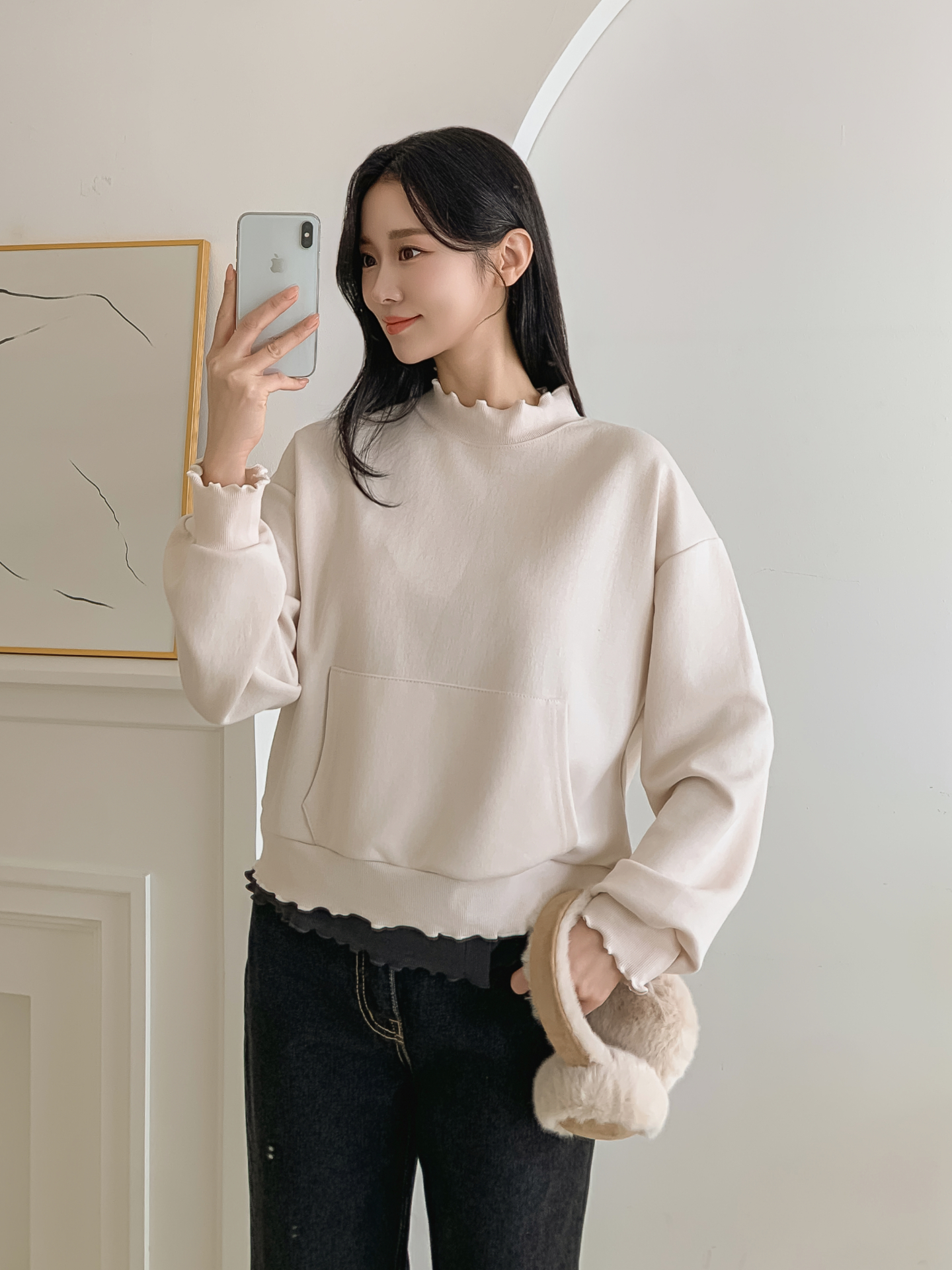 ハーフネックルーズ長袖スウェットトレーニング | 詳細画像28