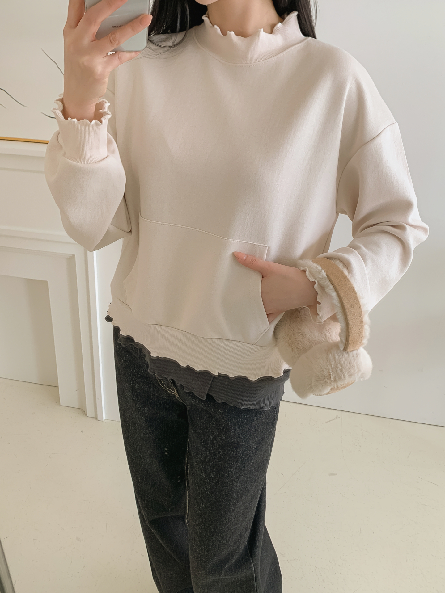 ハーフネックルーズ長袖スウェットトレーニング | 詳細画像30