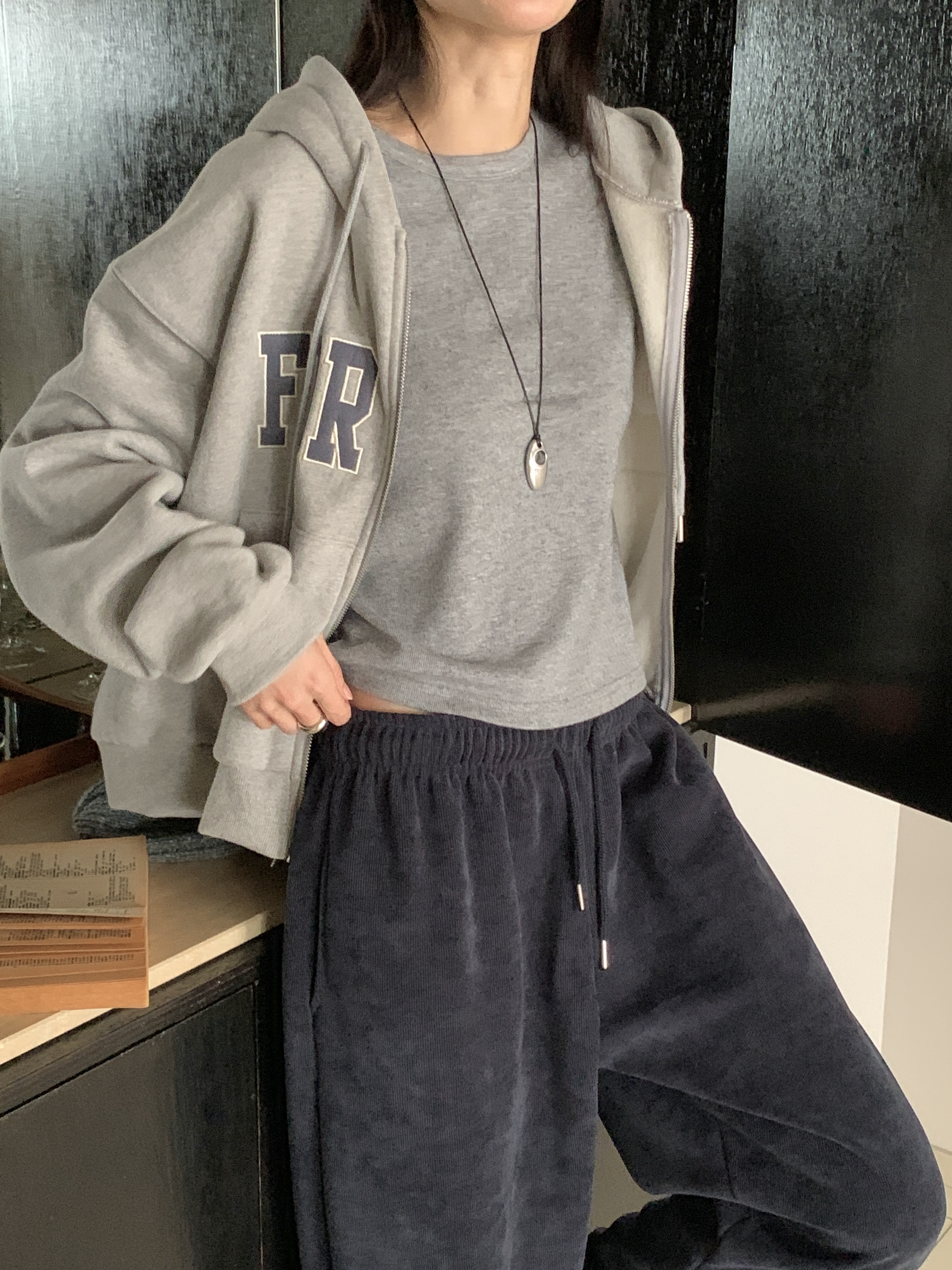 ファー裏地ドローストリングウエストゴムワイドカラーパンツ | 詳細画像13