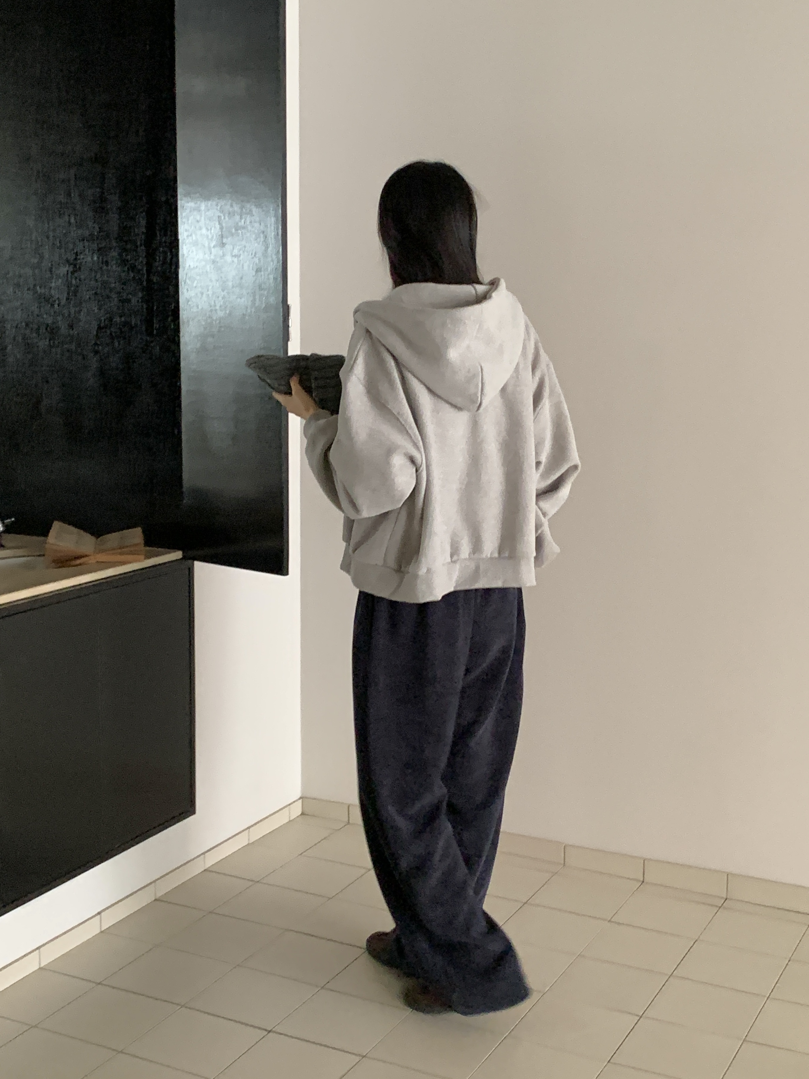 ファー裏地ドローストリングウエストゴムワイドカラーパンツ | 詳細画像4