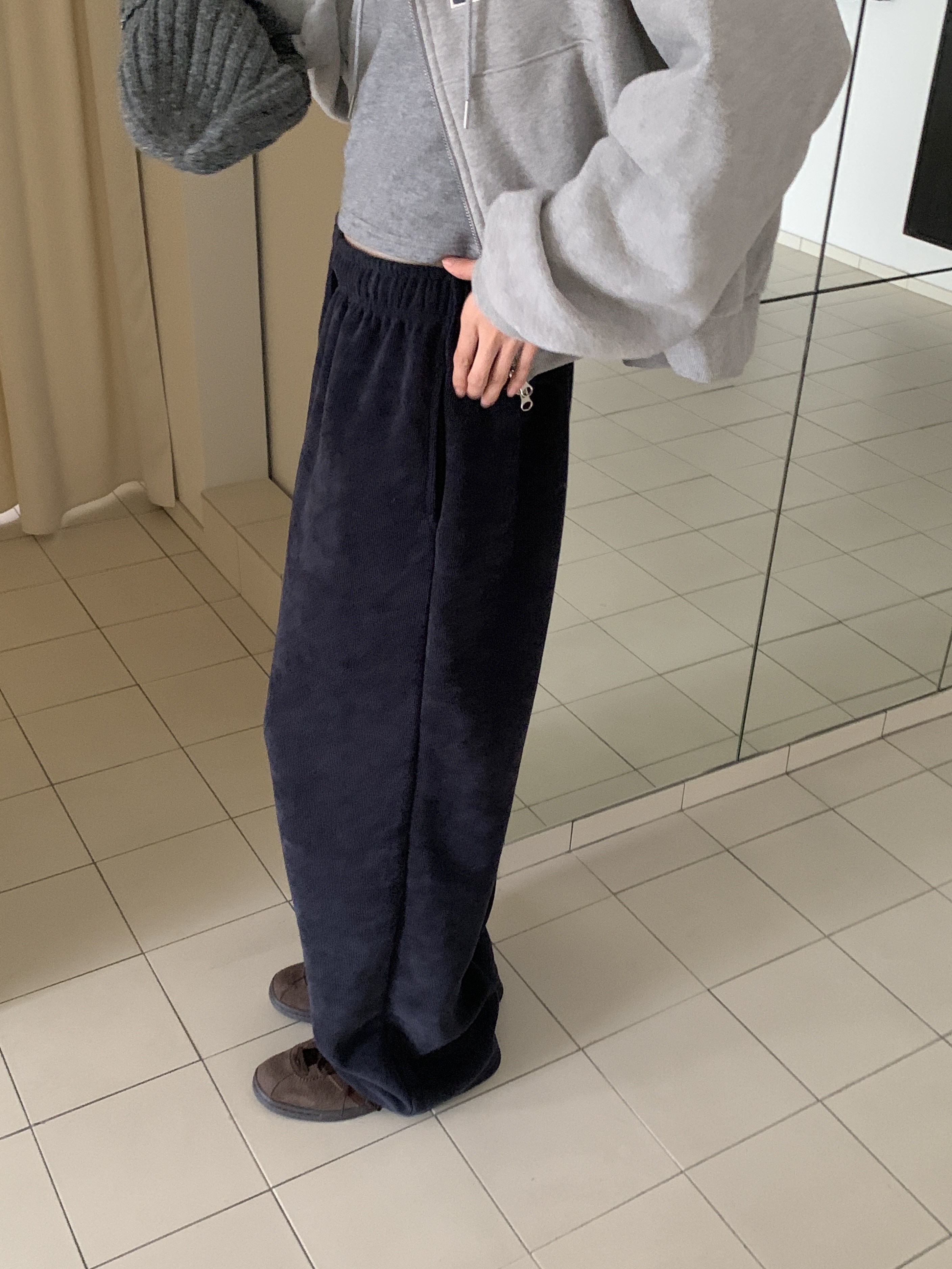 ファー裏地ドローストリングウエストゴムワイドカラーパンツ | 詳細画像16