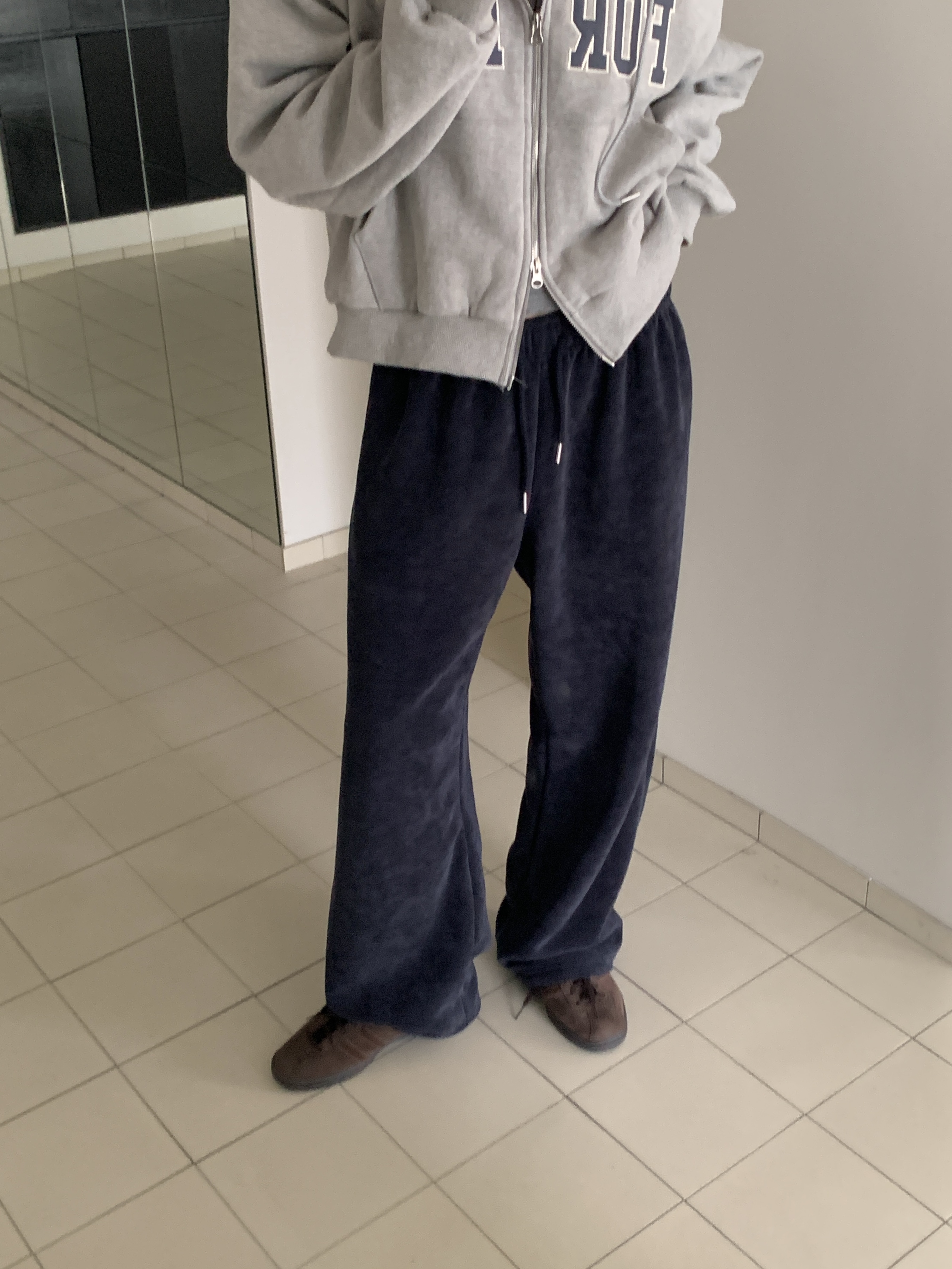 ファー裏地ドローストリングウエストゴムワイドカラーパンツ | 詳細画像6