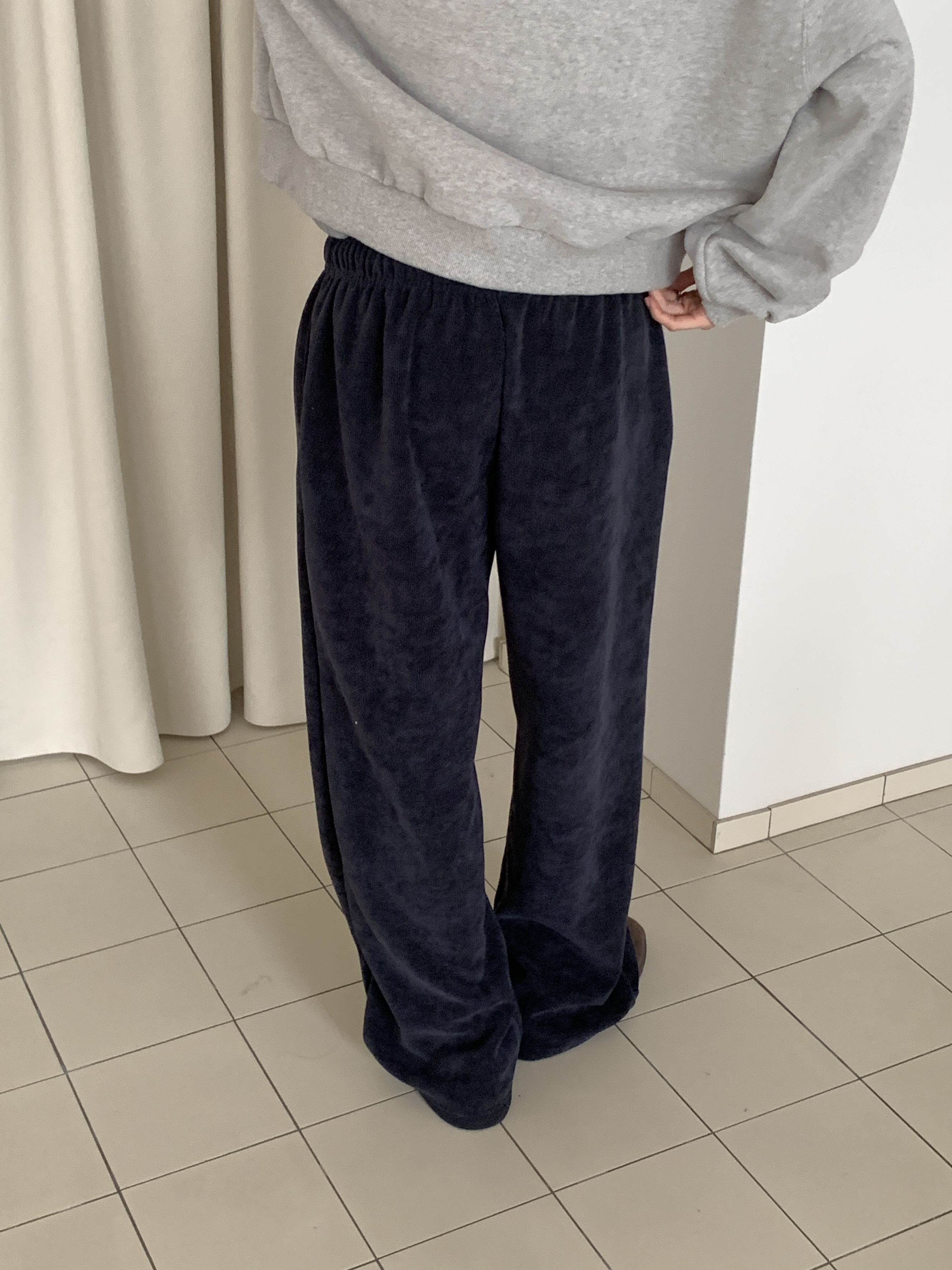 ファー裏地ドローストリングウエストゴムワイドカラーパンツ | 詳細画像8
