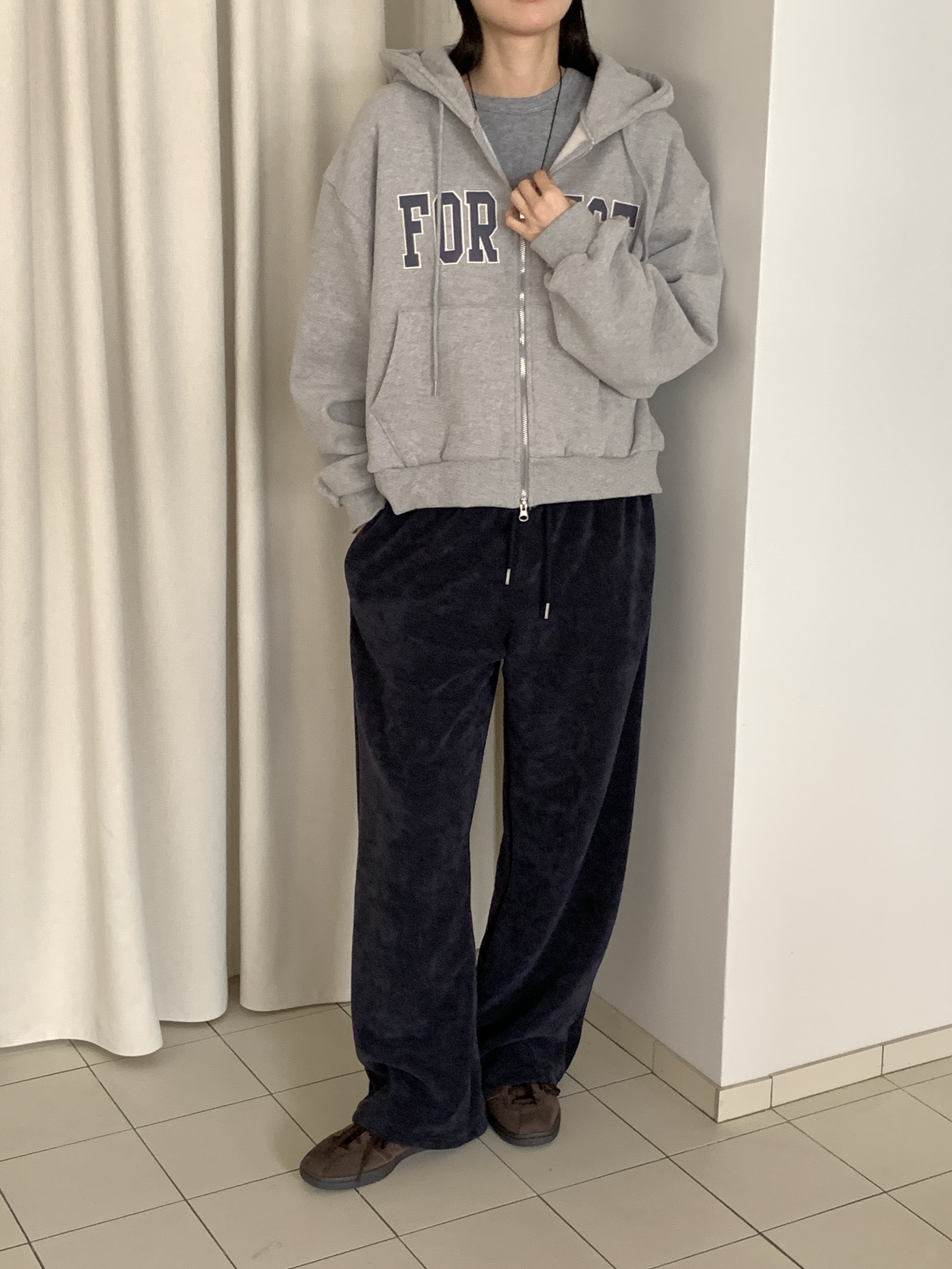 ファー裏地ドローストリングウエストゴムワイドカラーパンツ | 詳細画像9