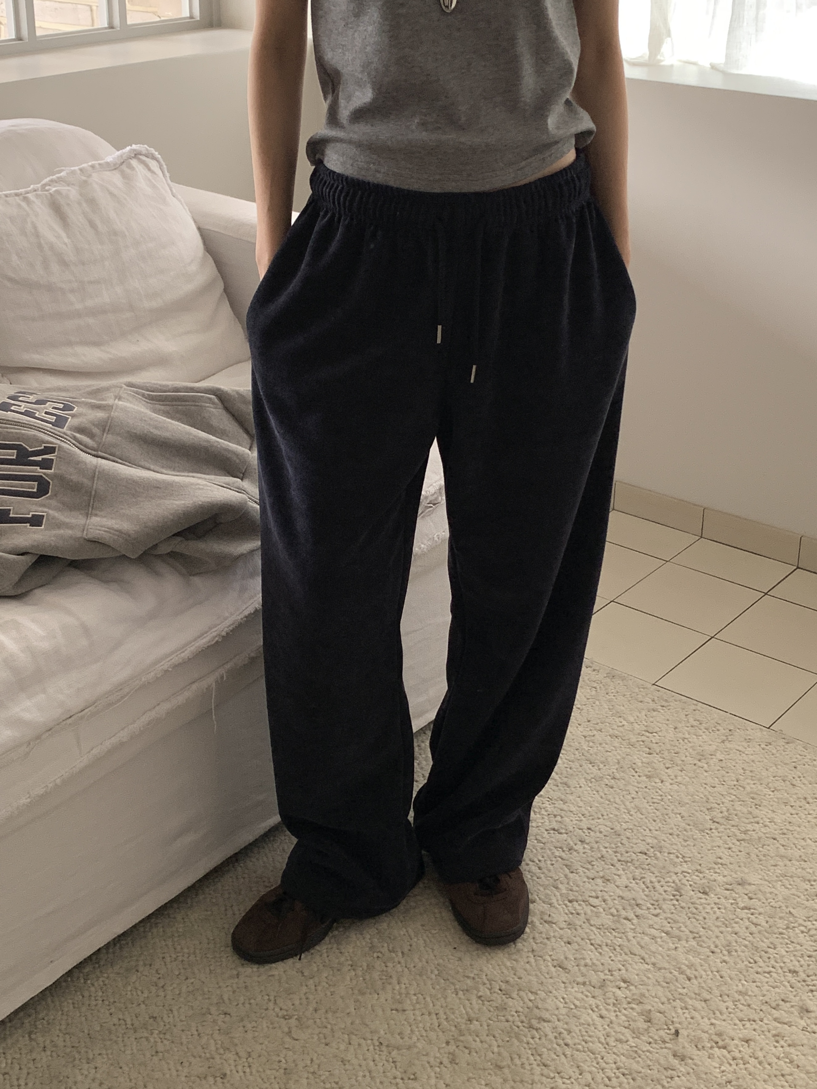 ファー裏地ドローストリングウエストゴムワイドカラーパンツ | 詳細画像14