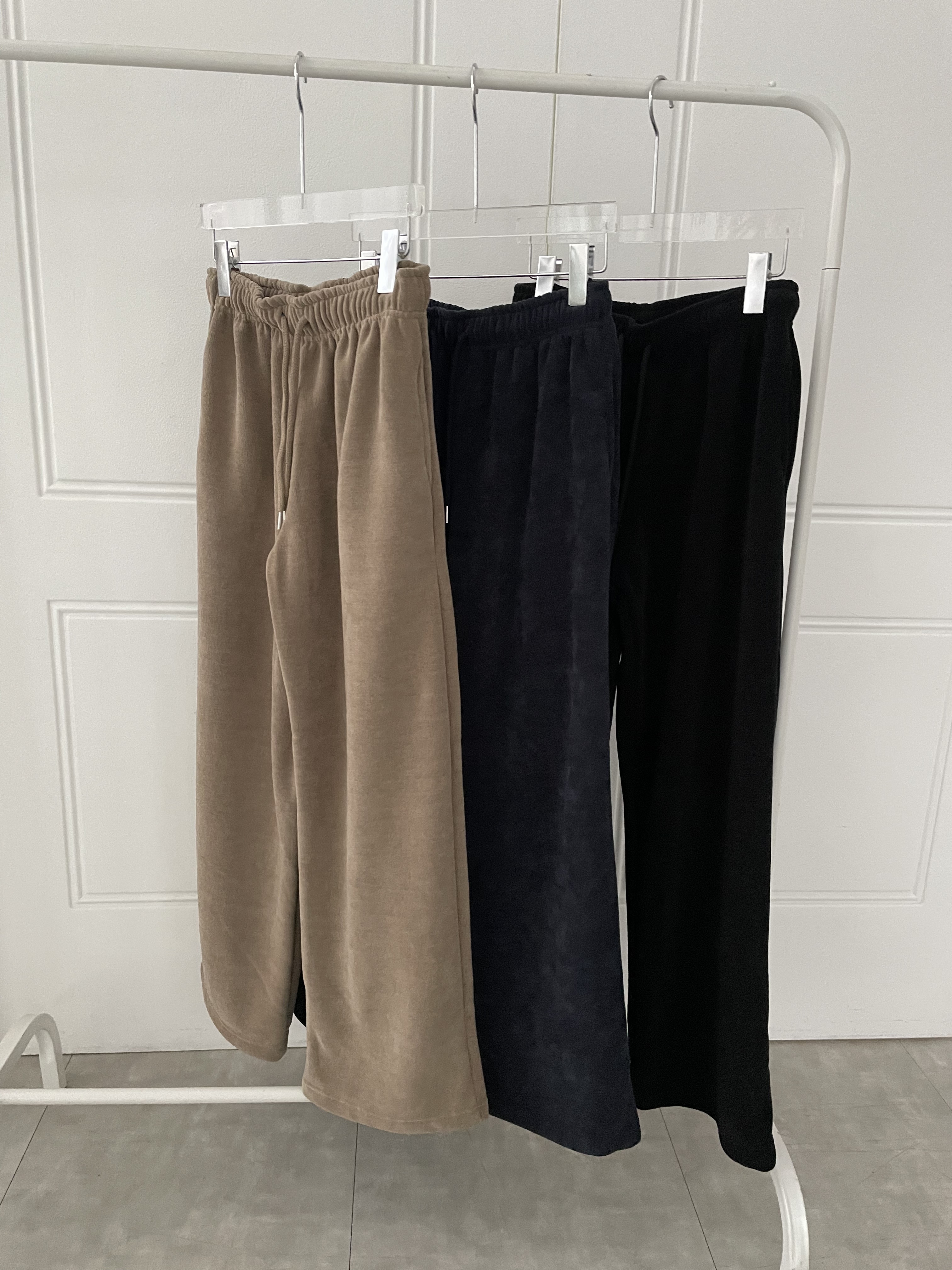 ファー裏地ドローストリングウエストゴムワイドカラーパンツ | 詳細画像23