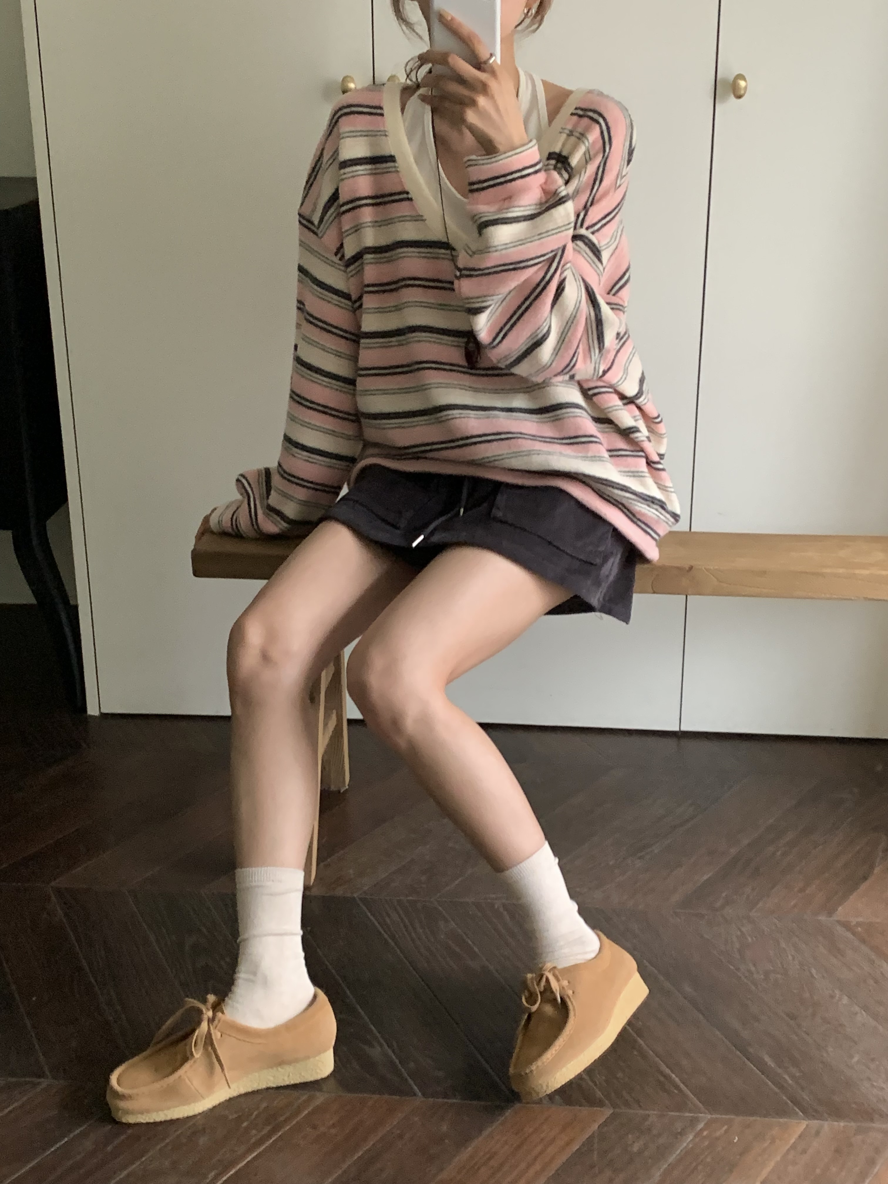 ドローストリングポケットウエストゴムショートカラースカートパンツ | 詳細画像8