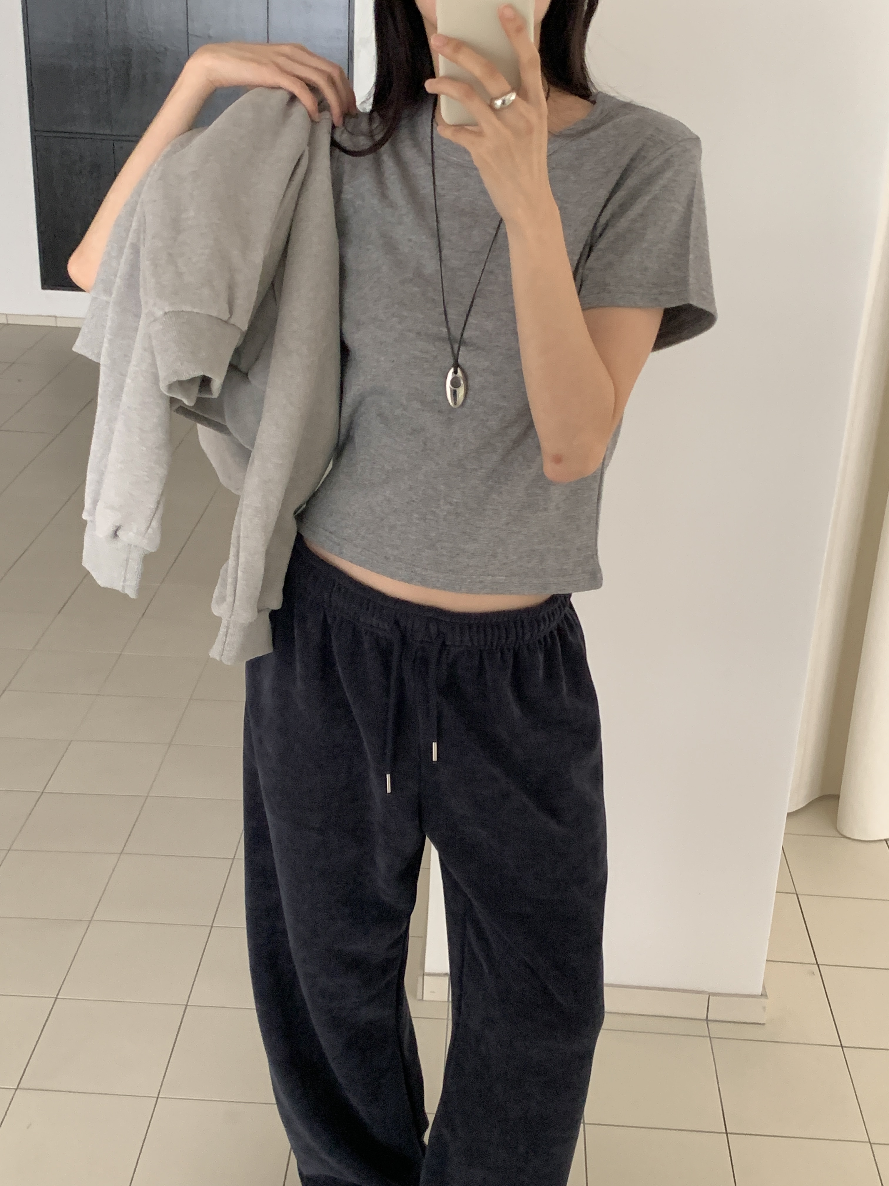 ラウンドネック半袖無地カラーTシャツ | 詳細画像3