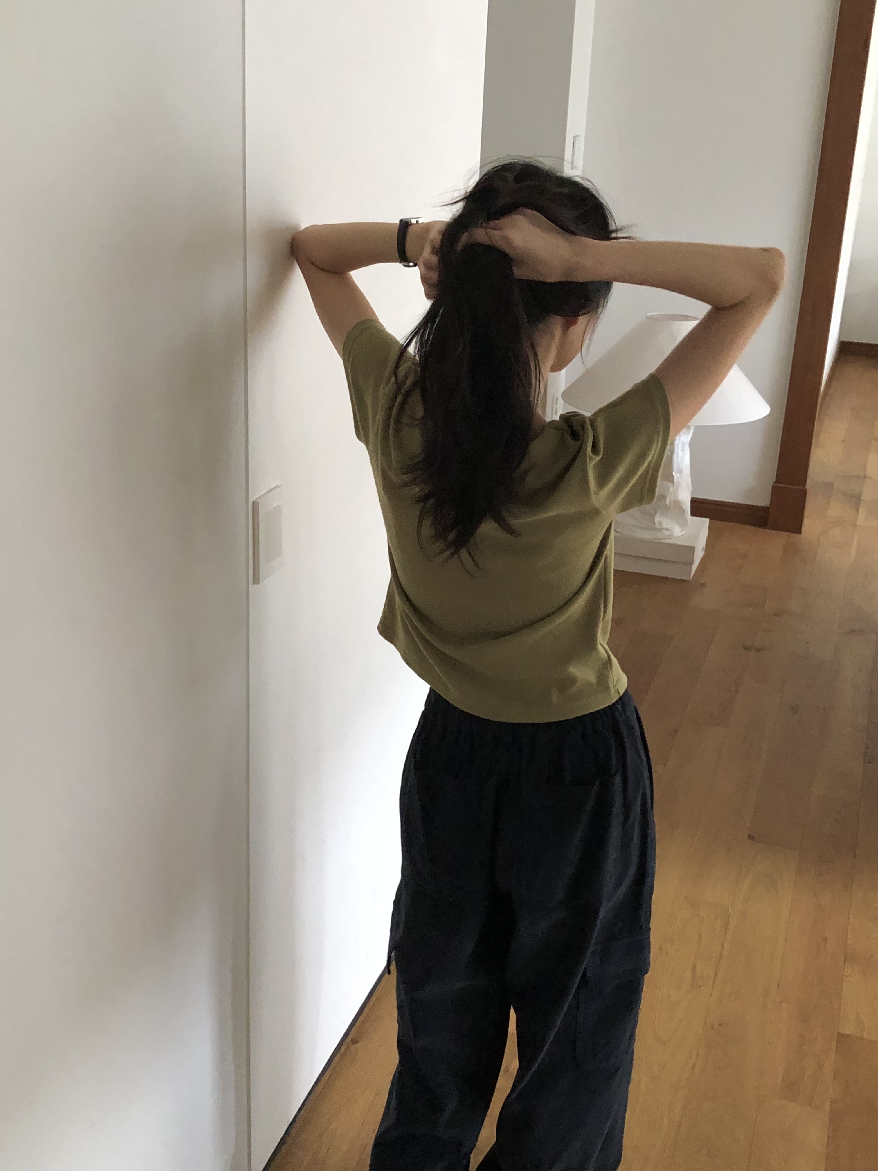 ラウンドネック半袖無地カラーTシャツ | 詳細画像17