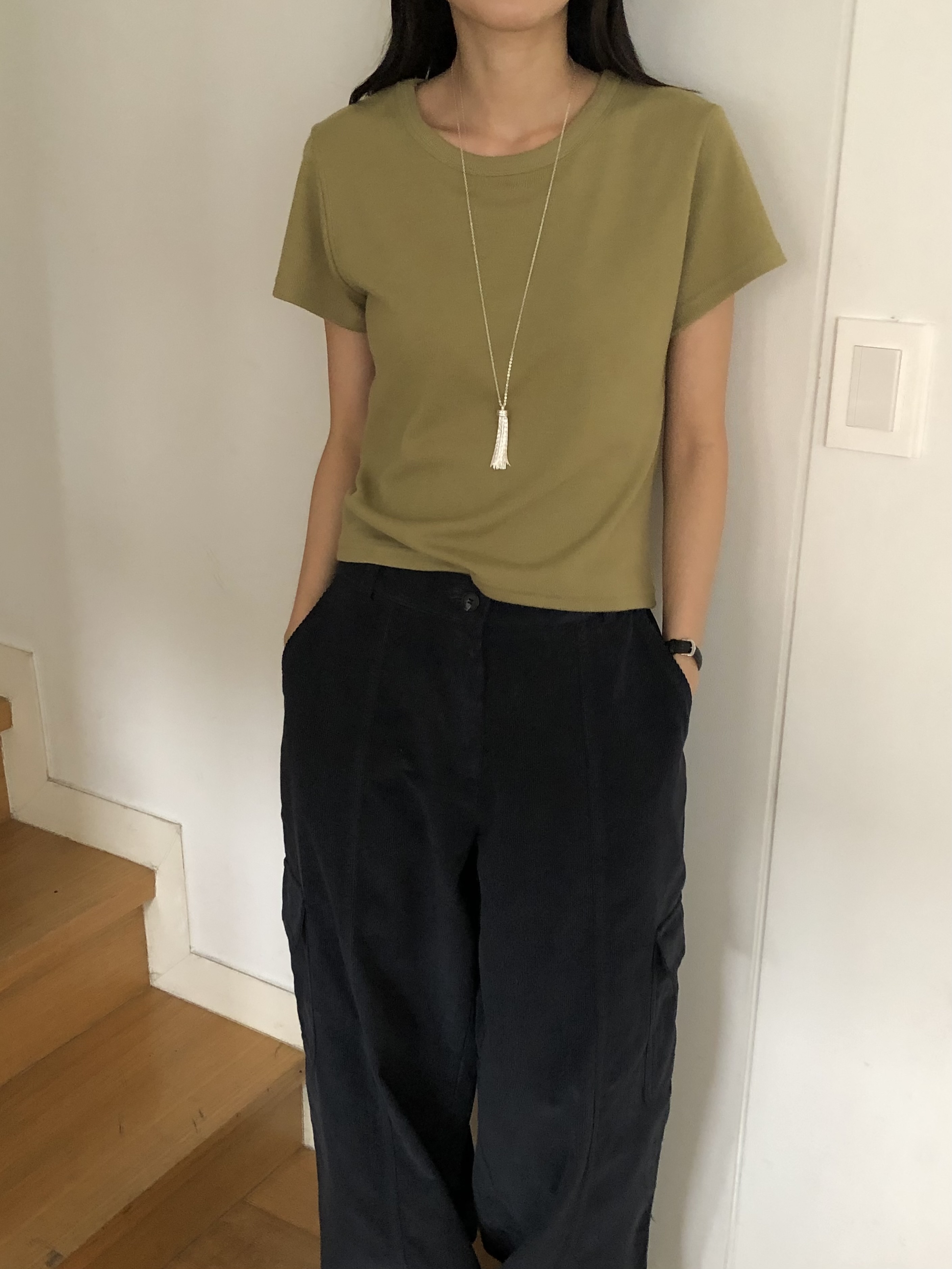 ラウンドネック半袖無地カラーTシャツ | 詳細画像15