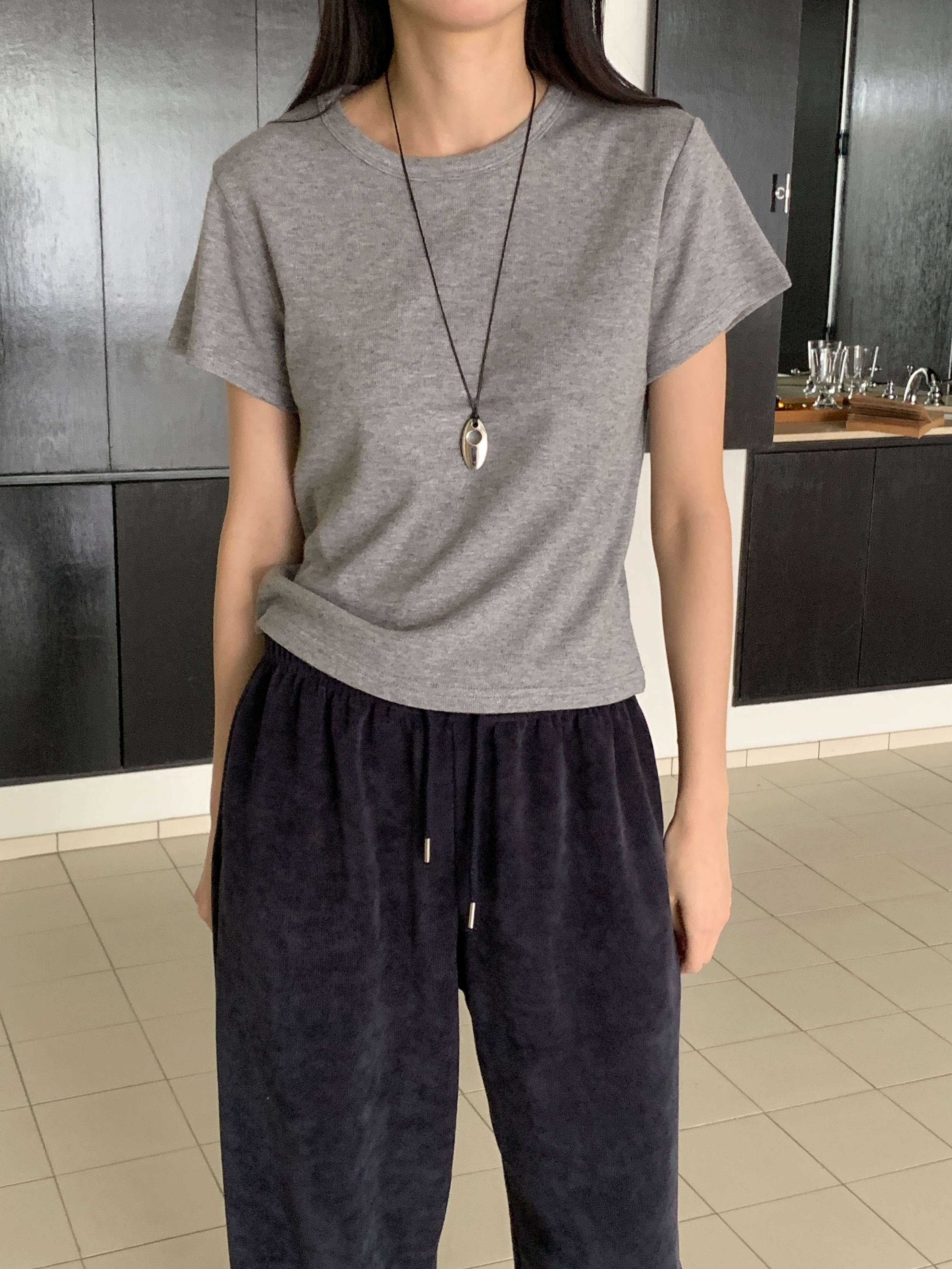 ラウンドネック半袖無地カラーTシャツ | 詳細画像7