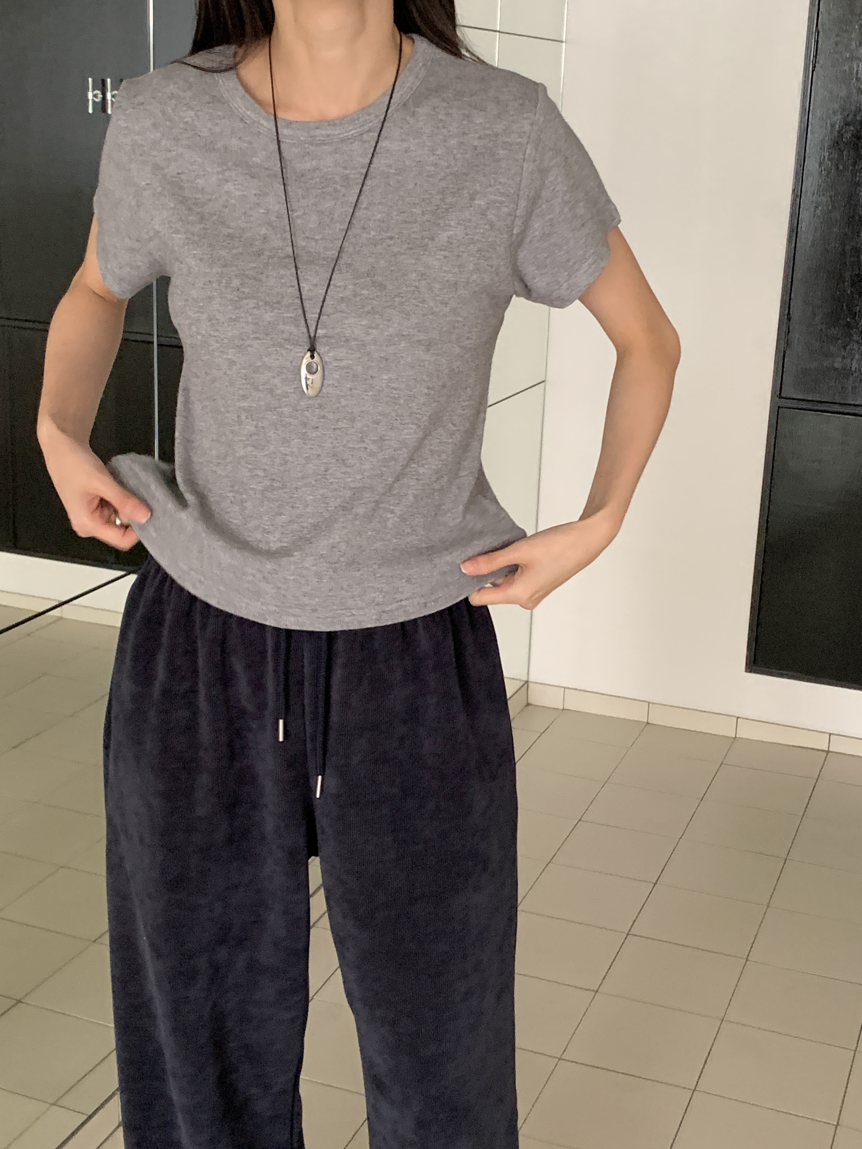 ラウンドネック半袖無地カラーTシャツ | 詳細画像8