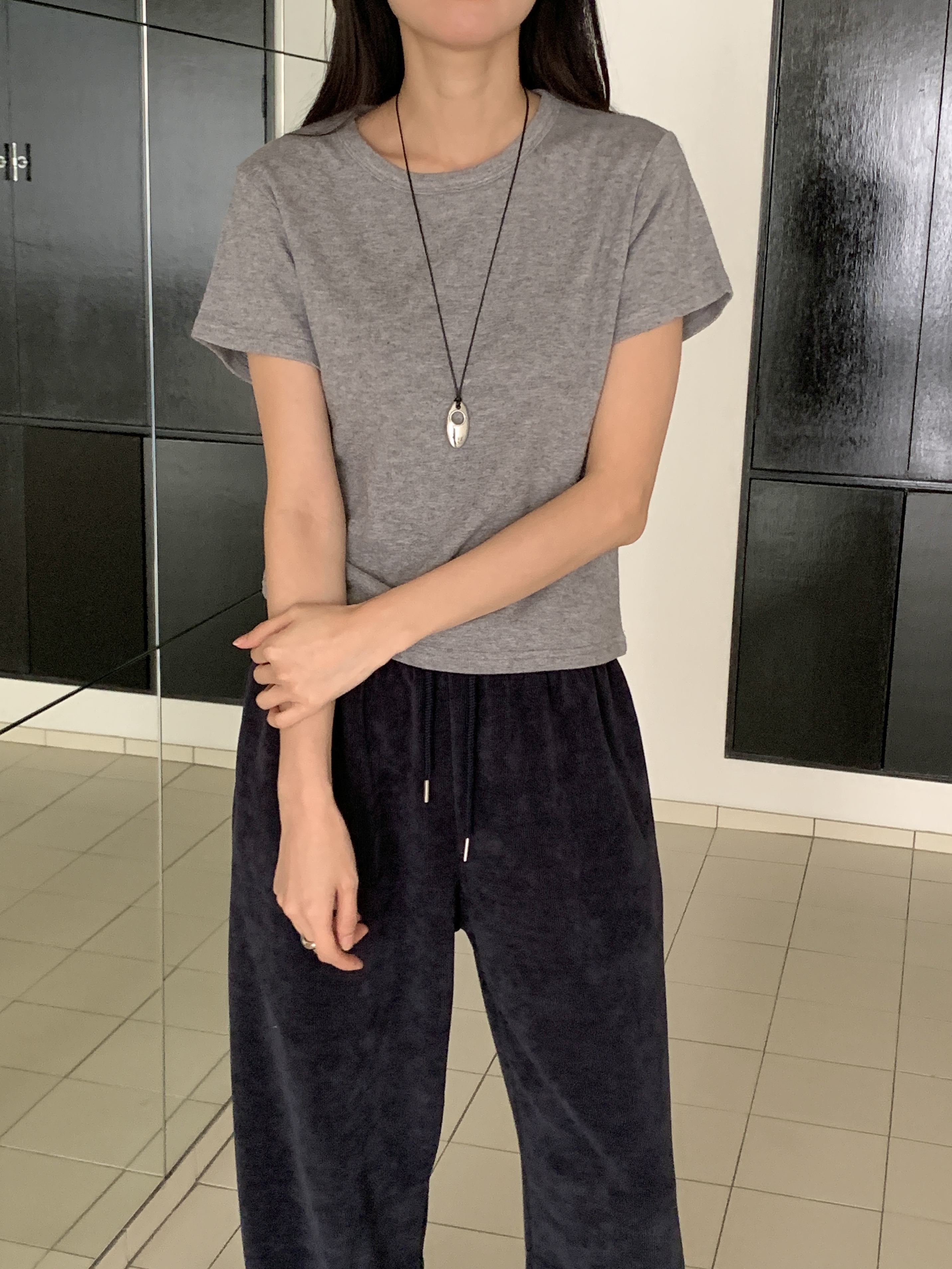 ラウンドネック半袖無地カラーTシャツ | 詳細画像5