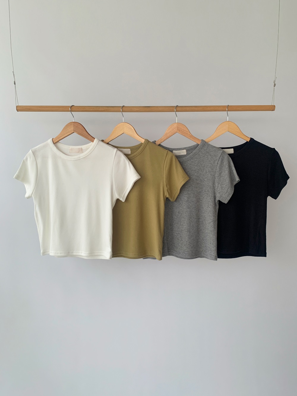 ラウンドネック半袖無地カラーTシャツ | 詳細画像20