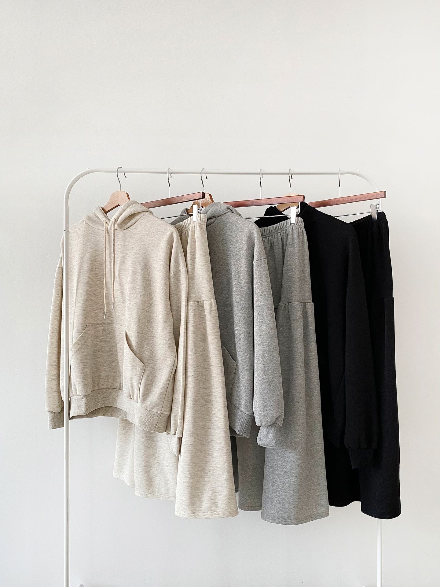 フードポケットウエストゴムロングカラーセットアップ | 詳細画像3