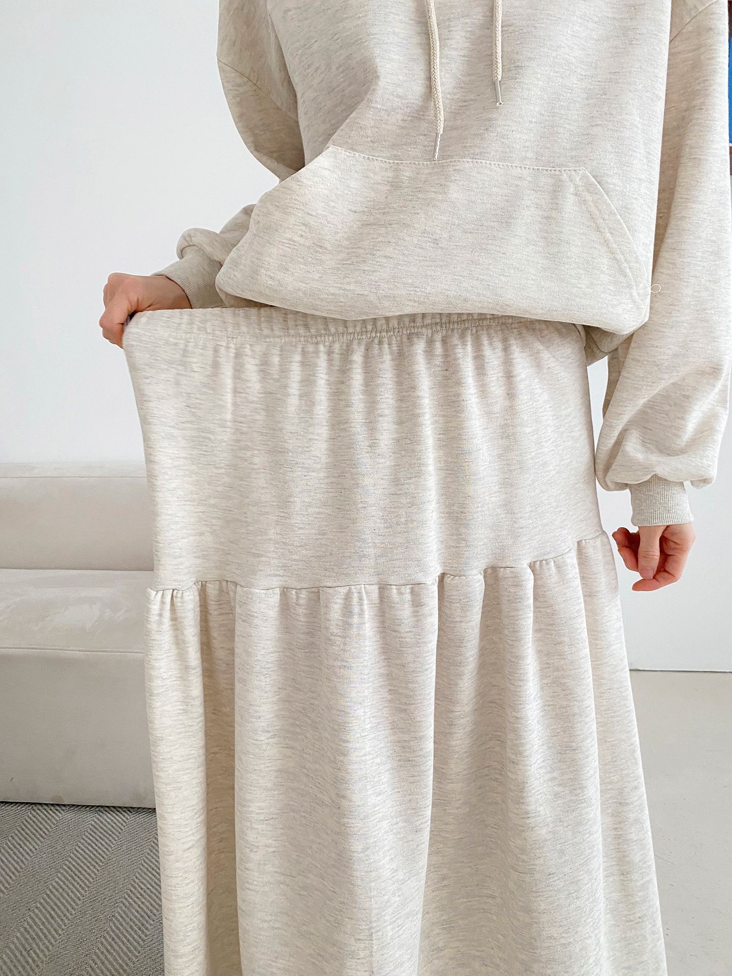 フードポケットウエストゴムロングカラーセットアップ | 詳細画像5