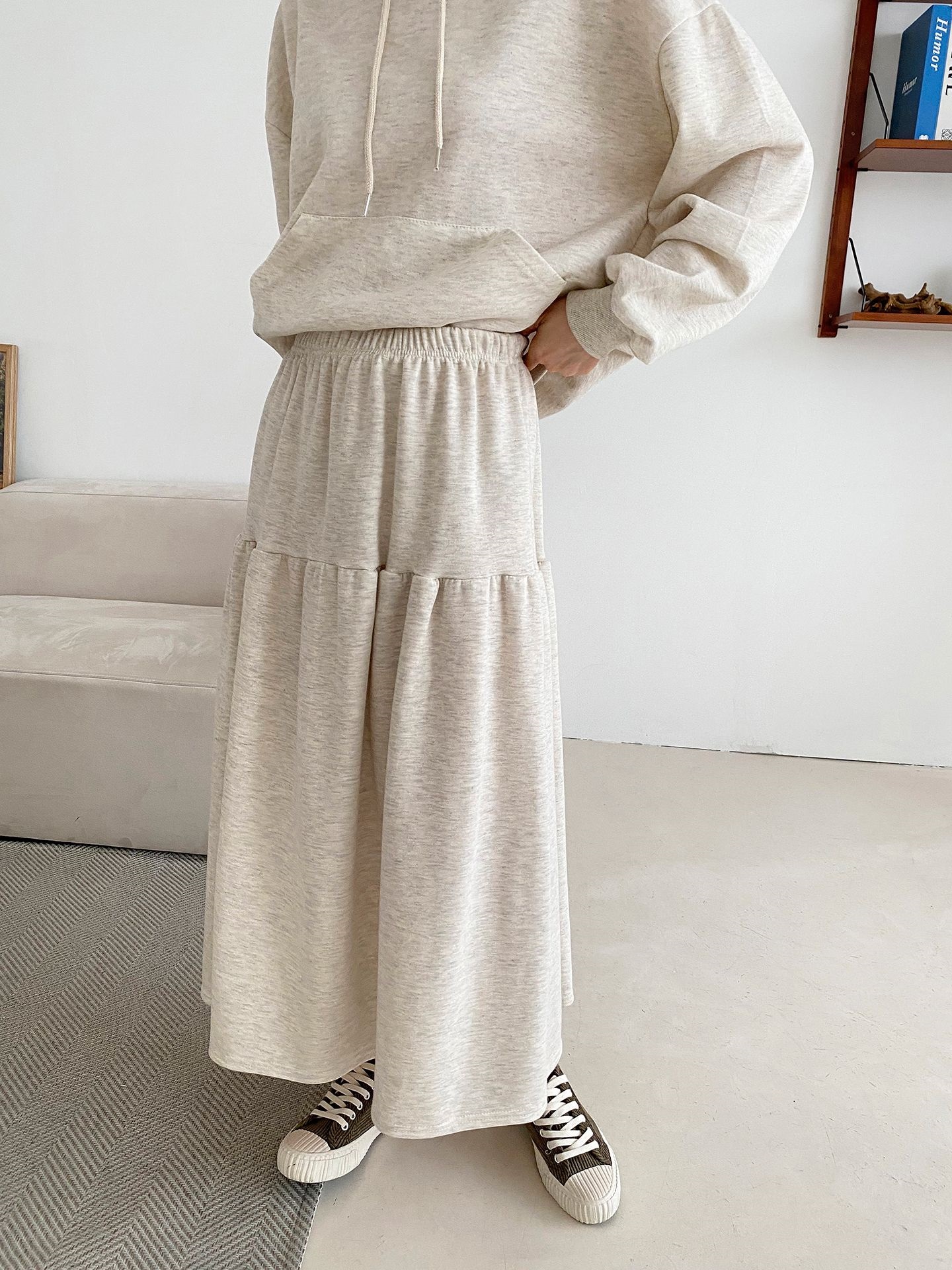 フードポケットウエストゴムロングカラーセットアップ | 詳細画像8