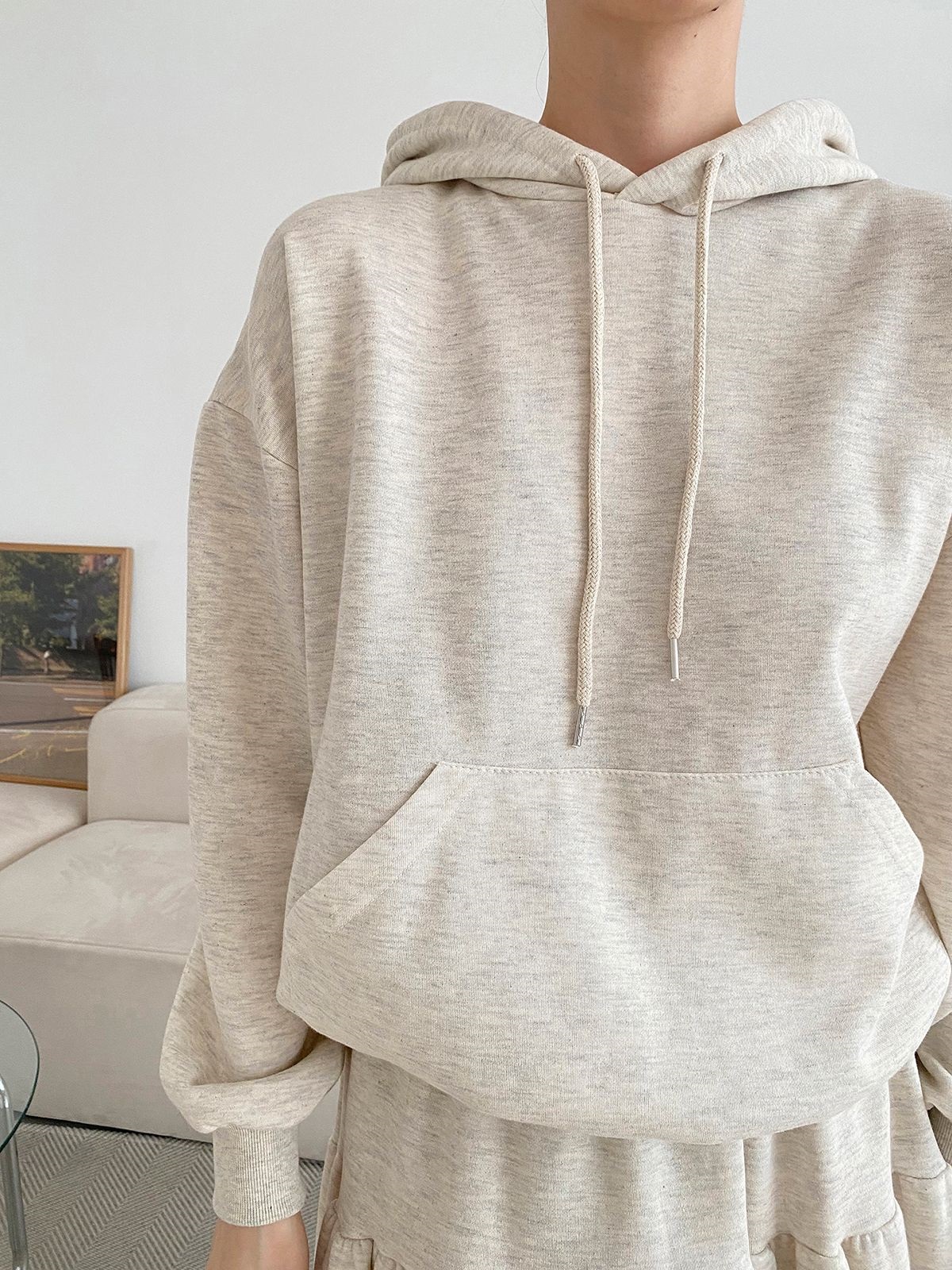 フードポケットウエストゴムロングカラーセットアップ | 詳細画像12