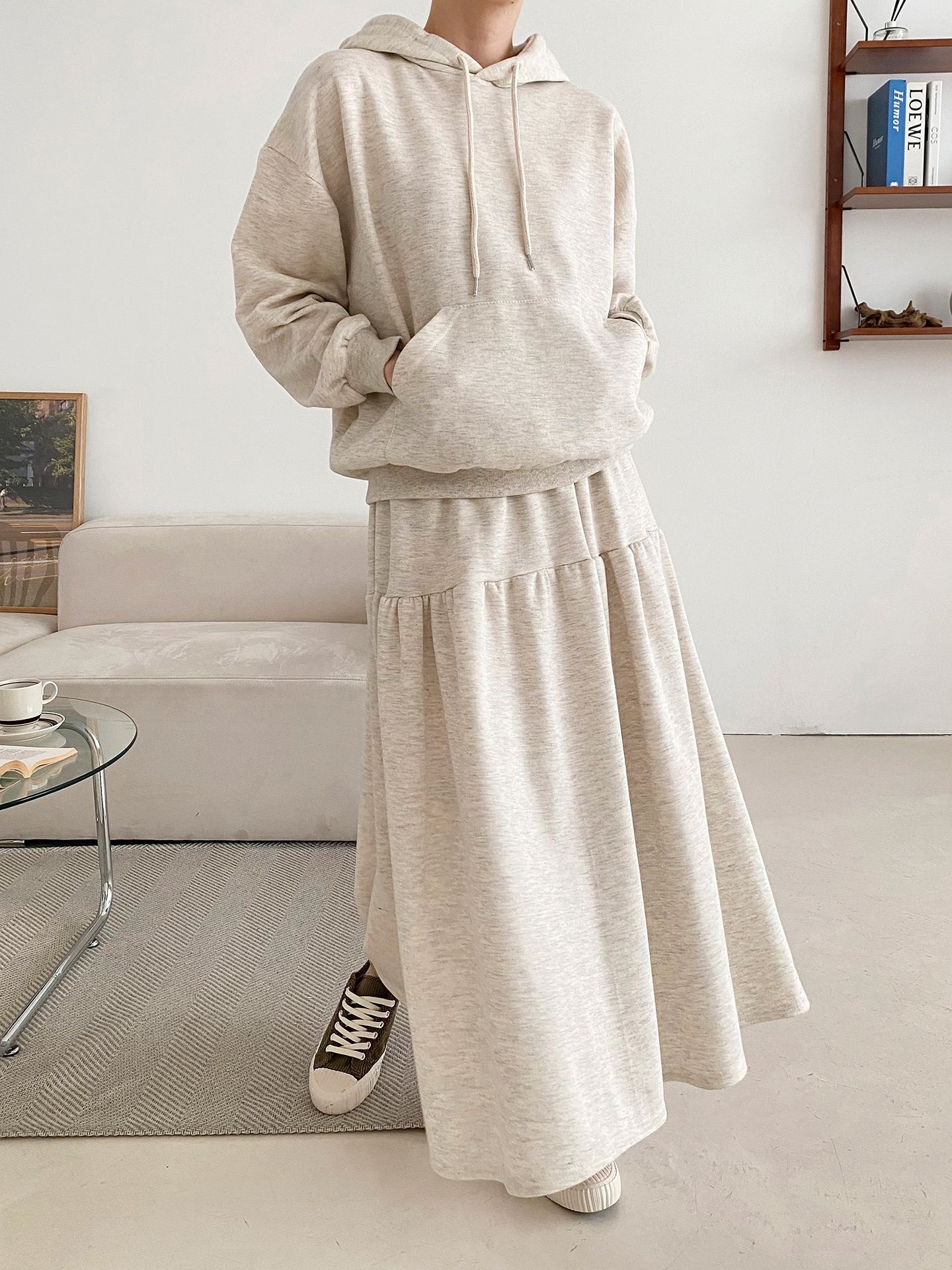 フードポケットウエストゴムロングカラーセットアップ | 詳細画像15