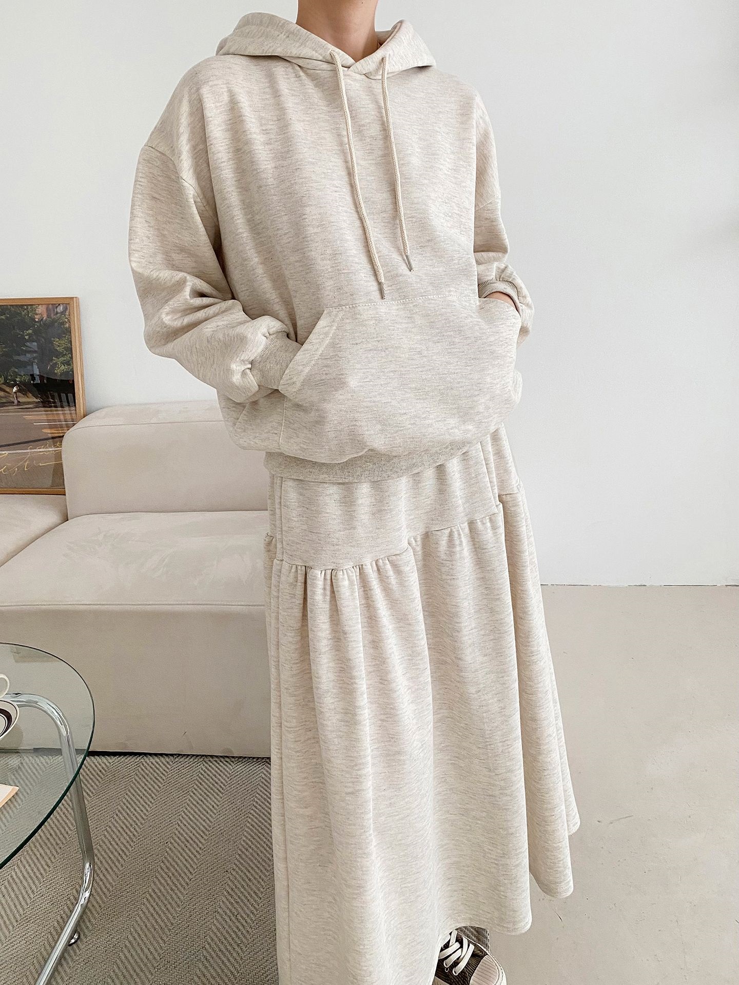 フードポケットウエストゴムロングカラーセットアップ | 詳細画像18