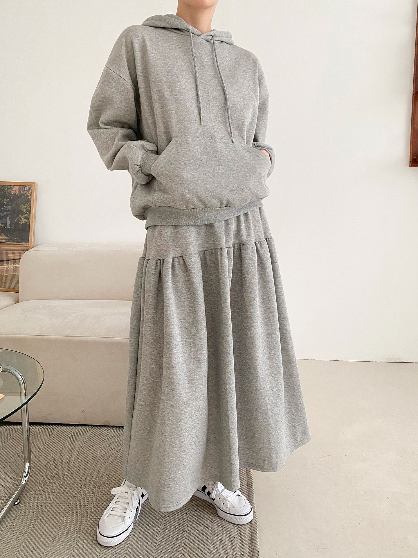 フードポケットウエストゴムロングカラーセットアップ | 詳細画像19