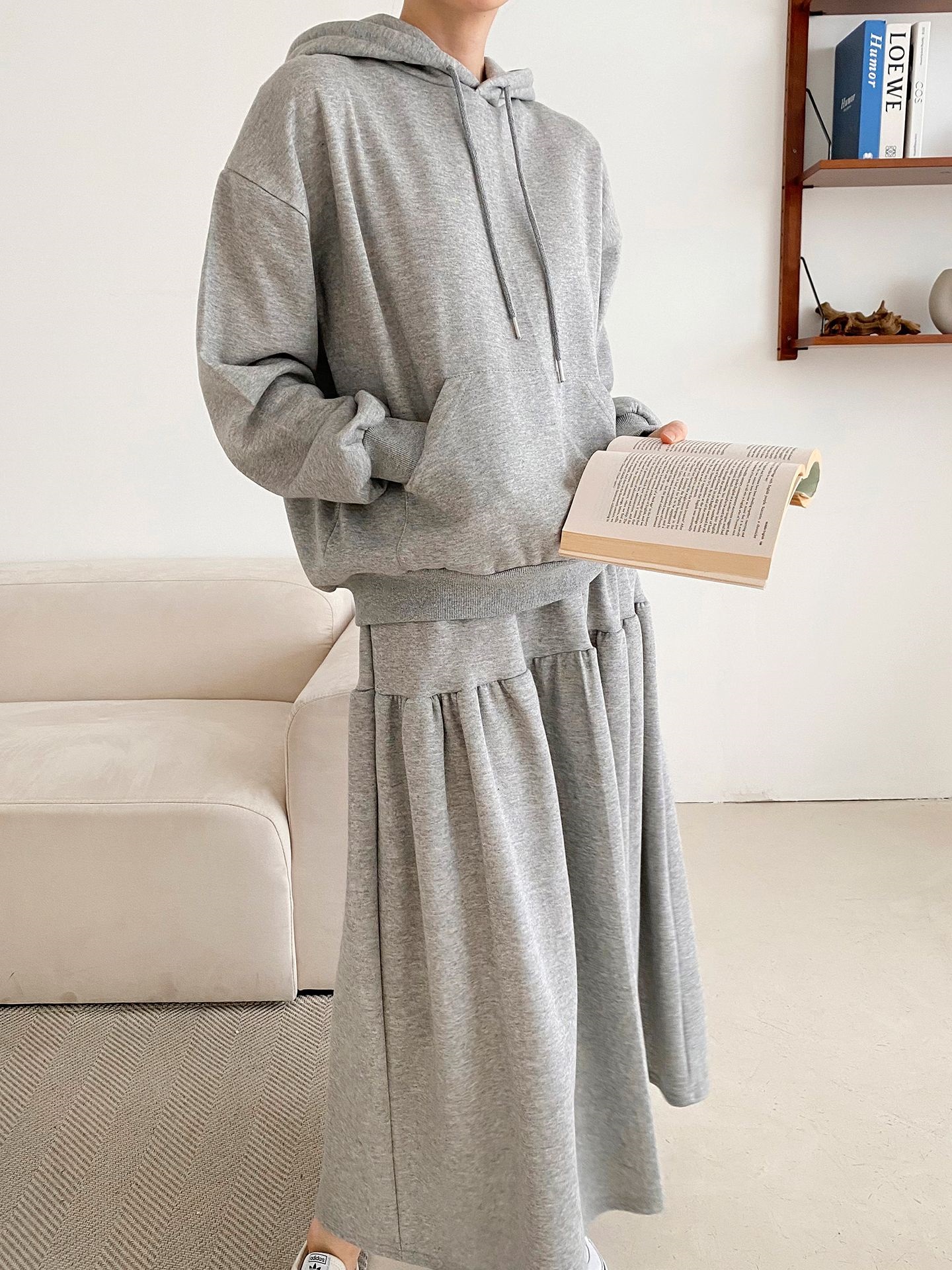 フードポケットウエストゴムロングカラーセットアップ | 詳細画像20