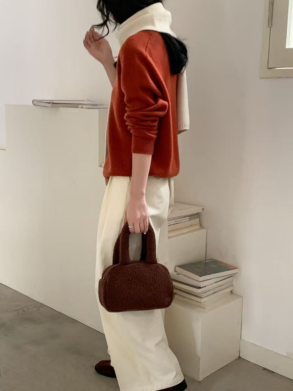 ボアカラーハンドバッグ | 詳細画像5