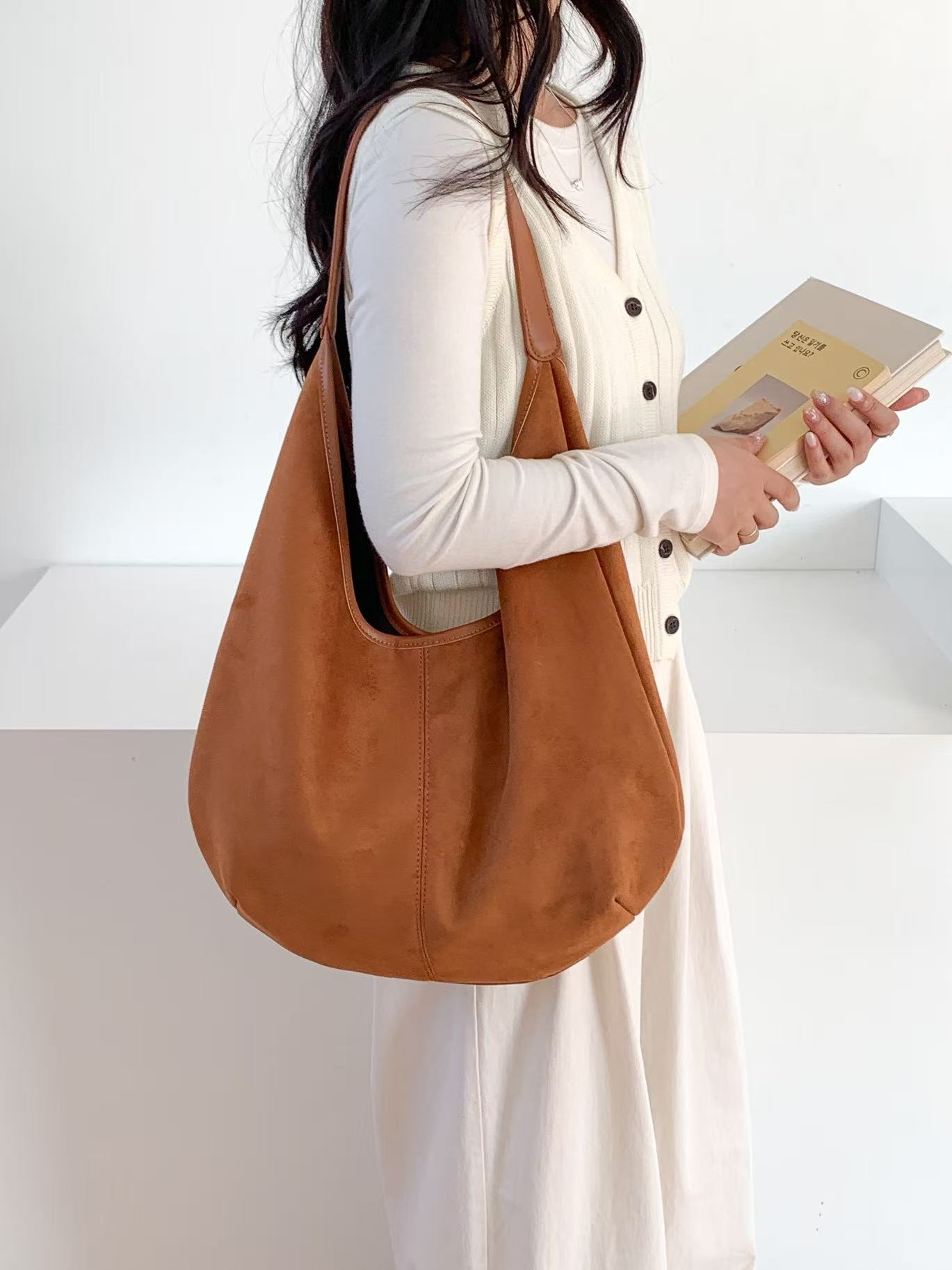 スエード調ベーシックカラートートバッグ | 詳細画像6