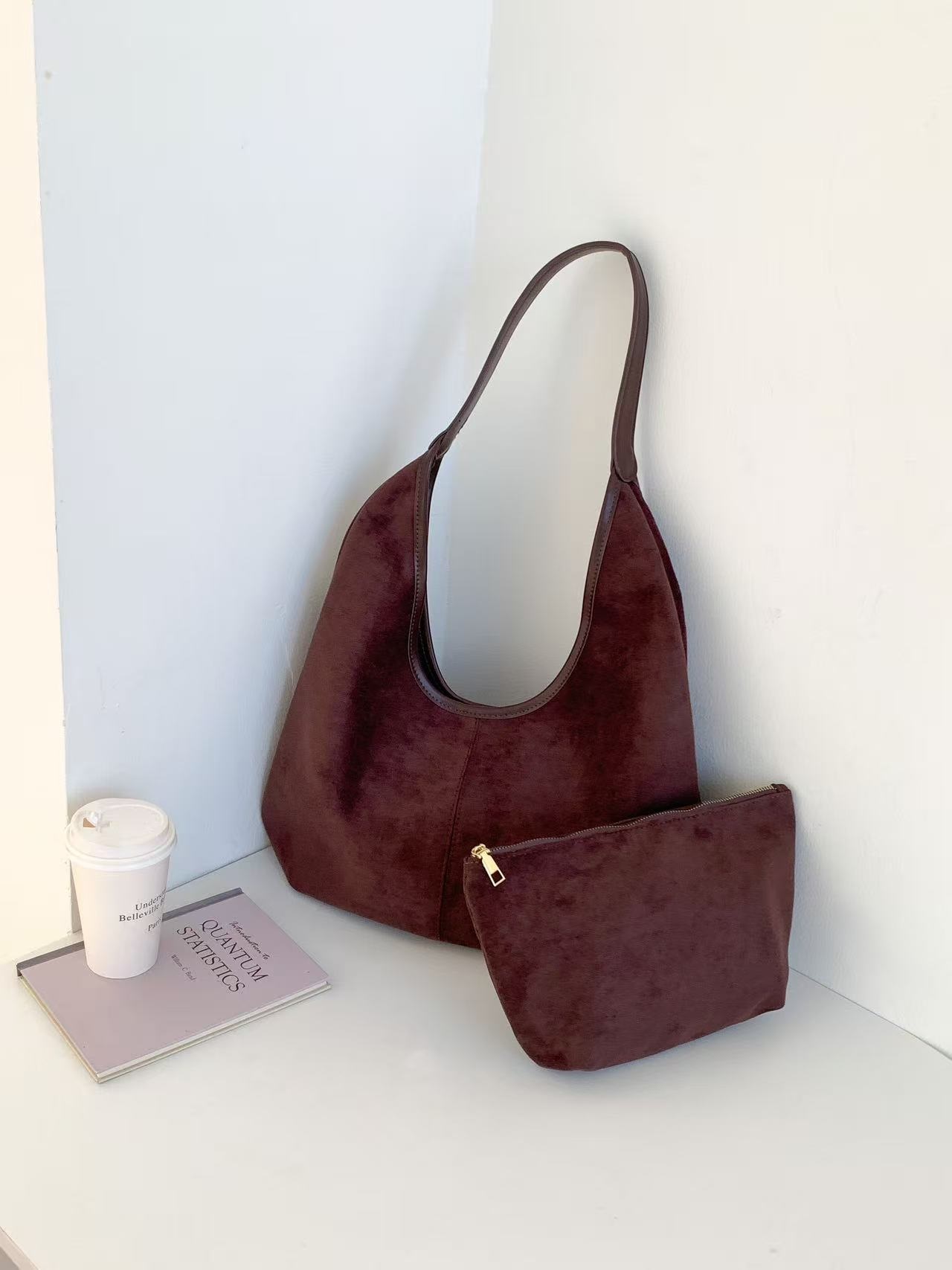 スエード調ベーシックカラートートバッグ | 詳細画像9