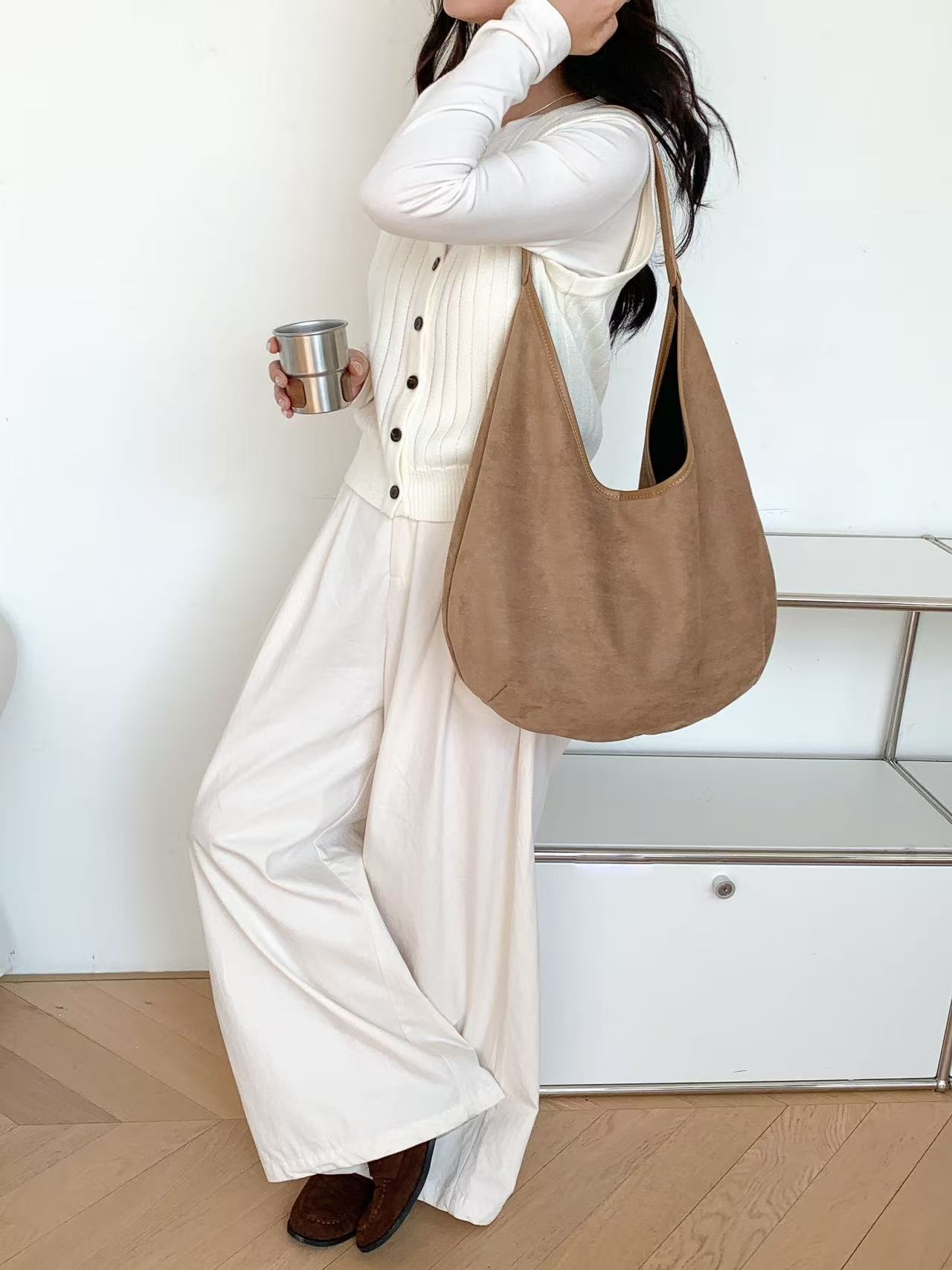 スエード調ベーシックカラートートバッグ | 詳細画像12