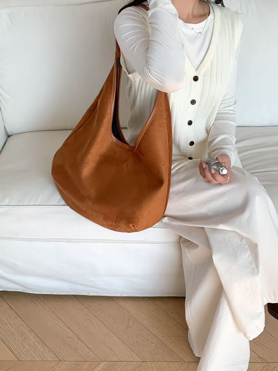 スエード調ベーシックカラートートバッグ | 詳細画像16