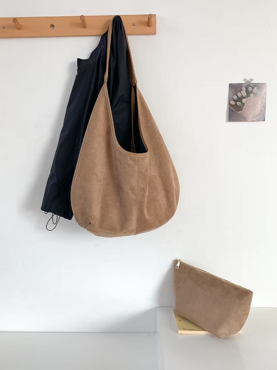 スエード調ベーシックカラートートバッグ | 詳細画像17