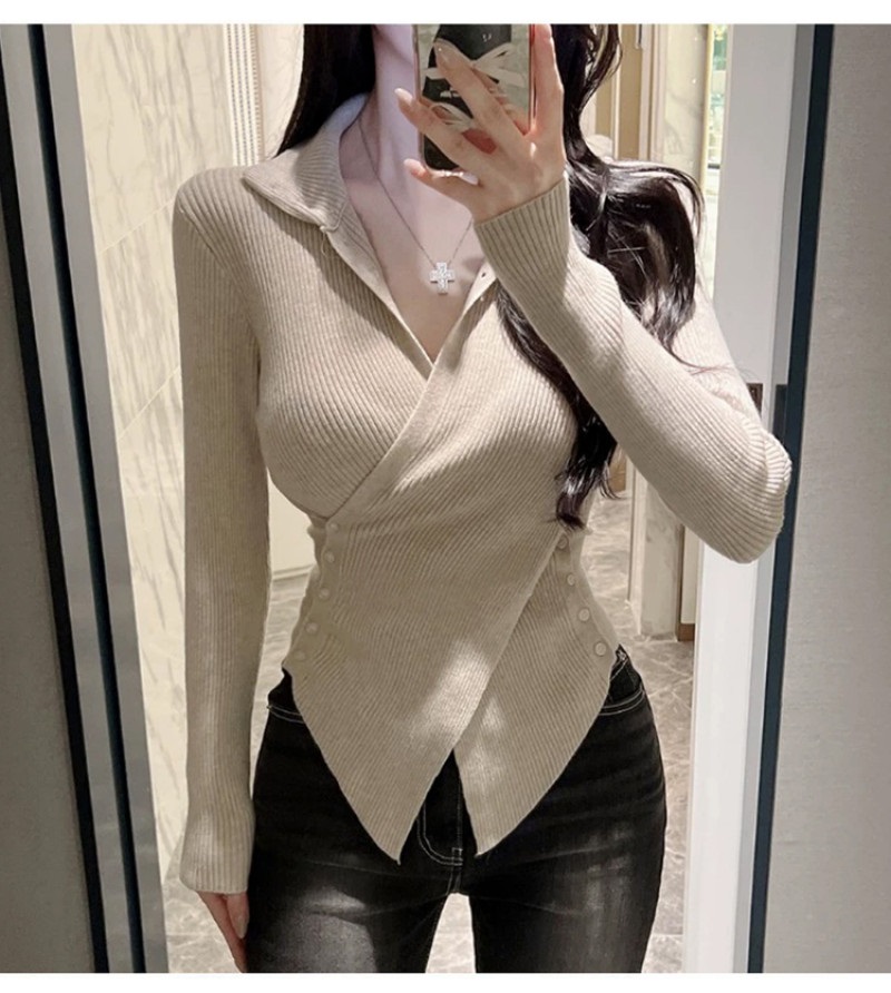 ボタンハーフネックアンバランスニット | 詳細画像3