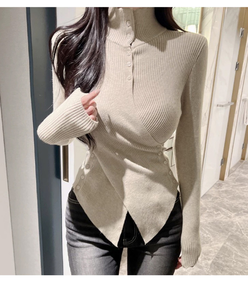 ボタンハーフネックアンバランスニット | 詳細画像6