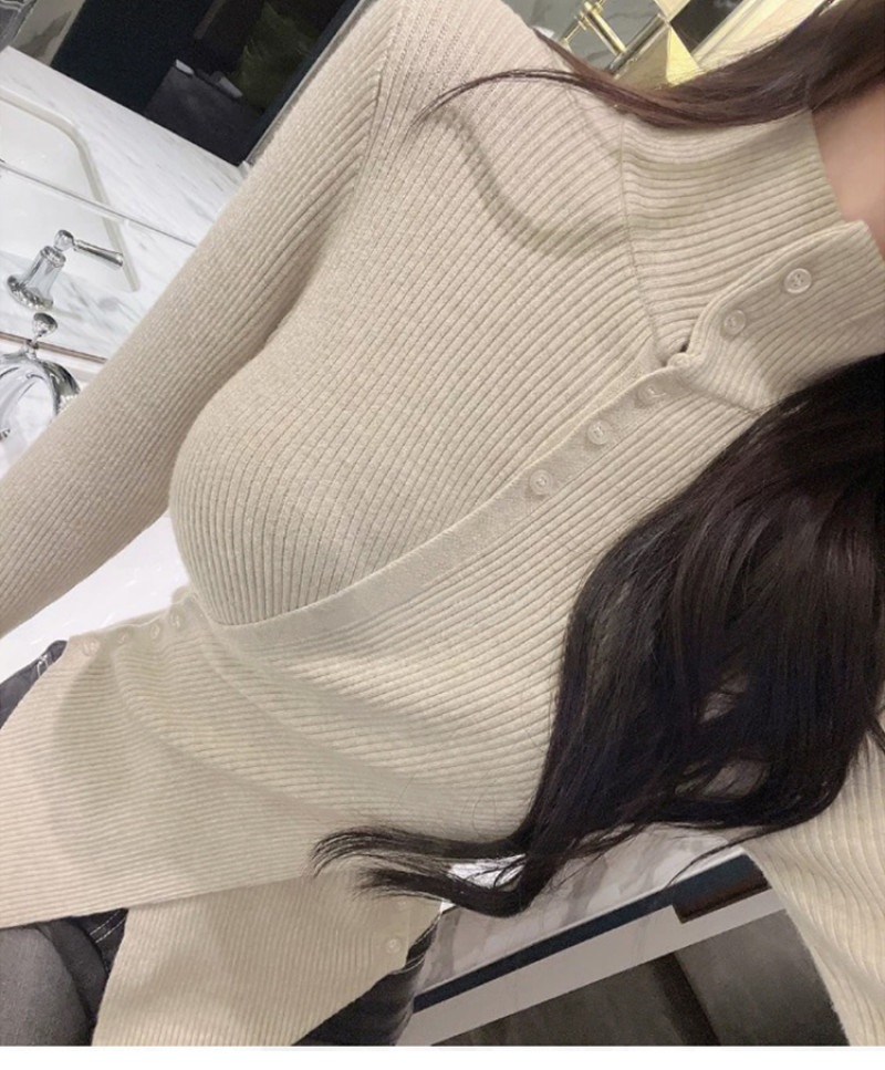 ボタンハーフネックアンバランスニット | 詳細画像7