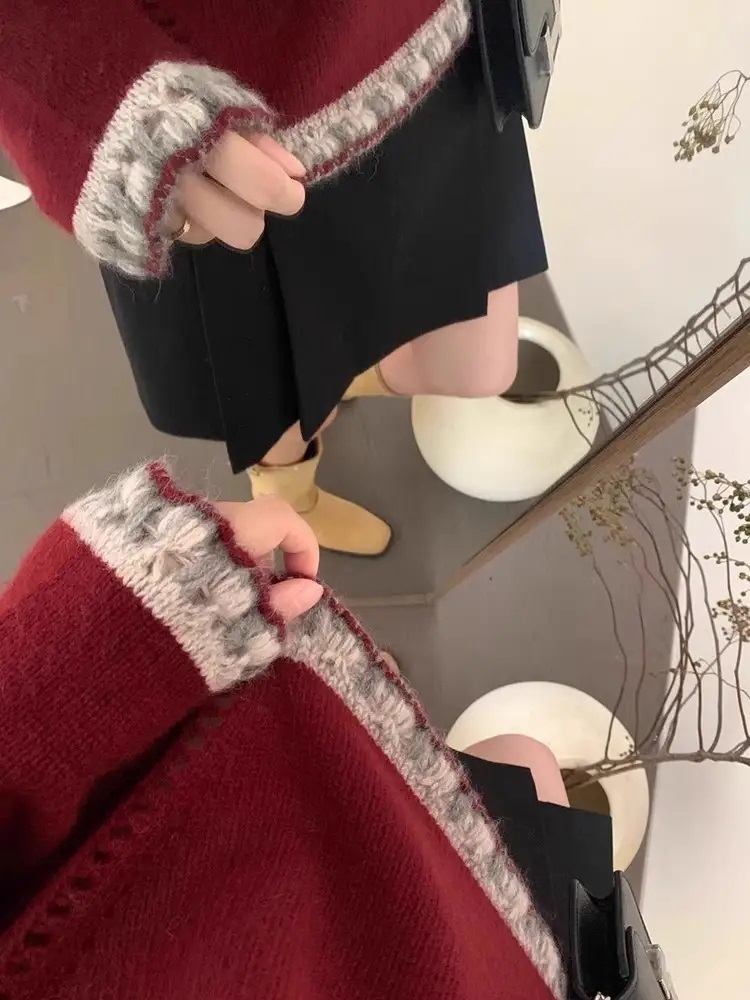 配色ラウンドネックフリルニット | 詳細画像8