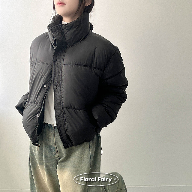 ウェルロンハイネックドローストリングベーシックダウンジャケット