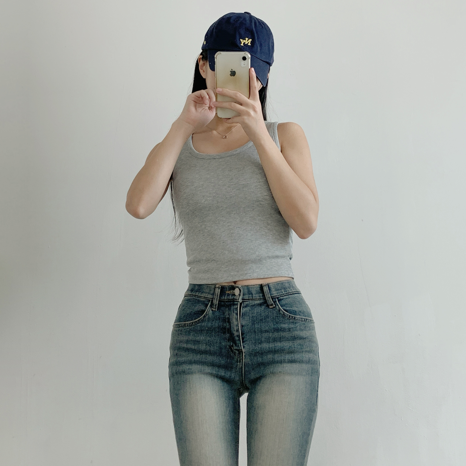 カップ付リブラウンドネックベーシックノースリーブ | 詳細画像8