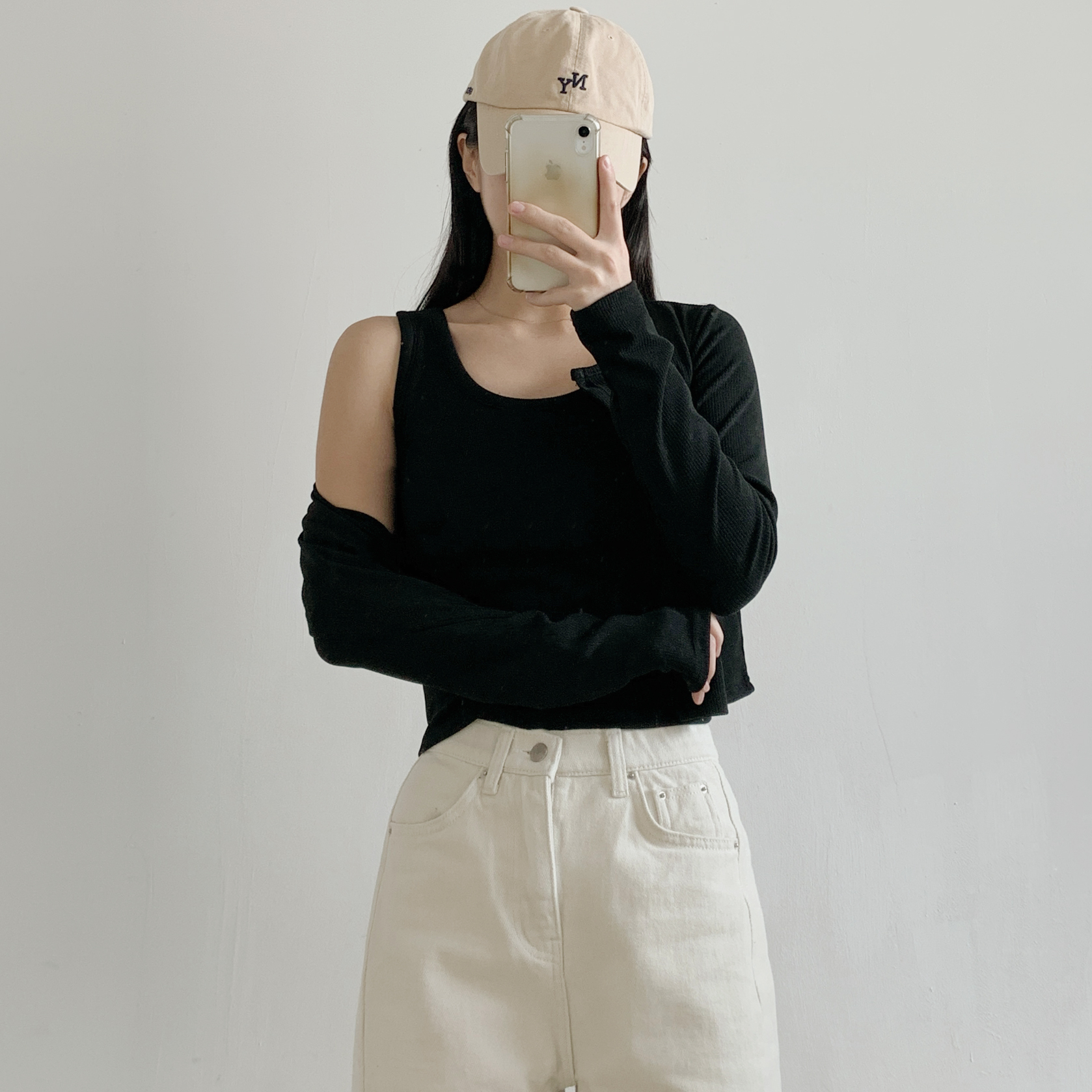 カップ付リブラウンドネックベーシックノースリーブ | 詳細画像14