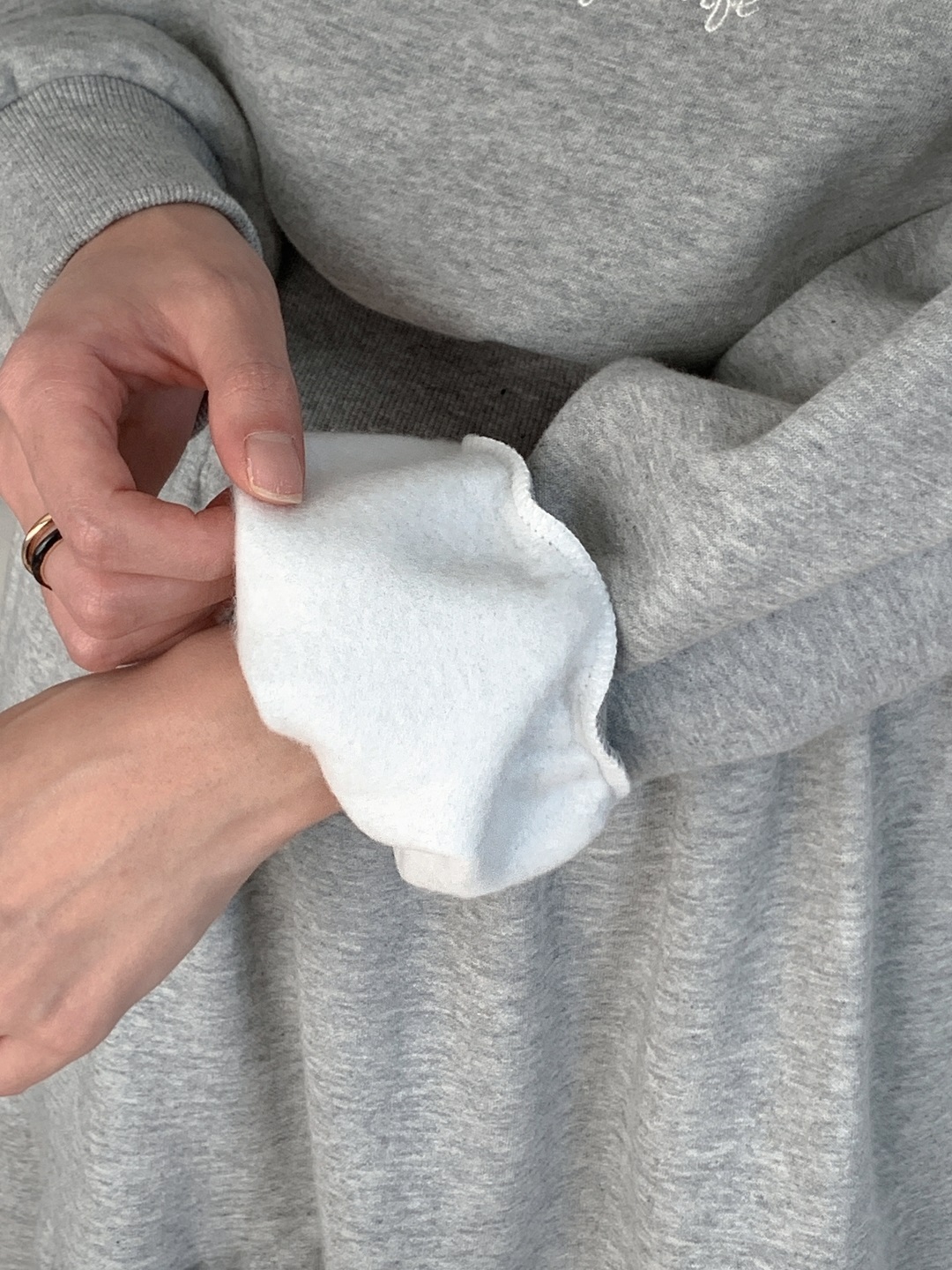 裏起毛ラウンドネックティアードウエストゴムクロップドカラーセットアップ | 詳細画像3