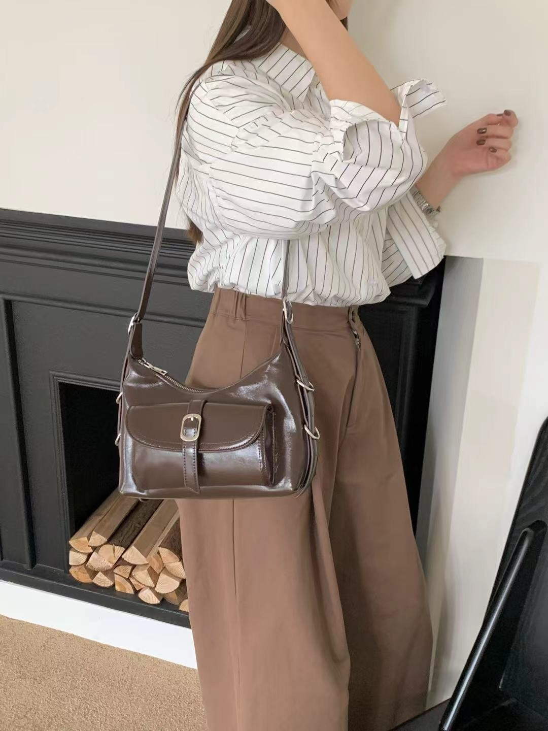 リボングロスカラーショルダーバッグ | 詳細画像8