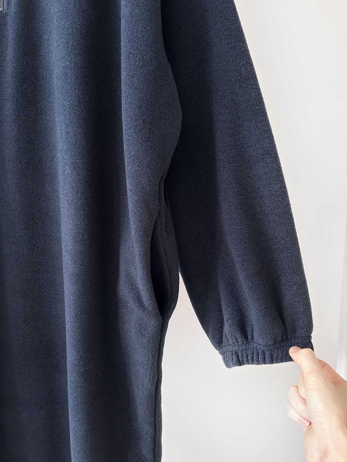 フリースハーフジップボクシーロング長袖カラーワンピース | 詳細画像40