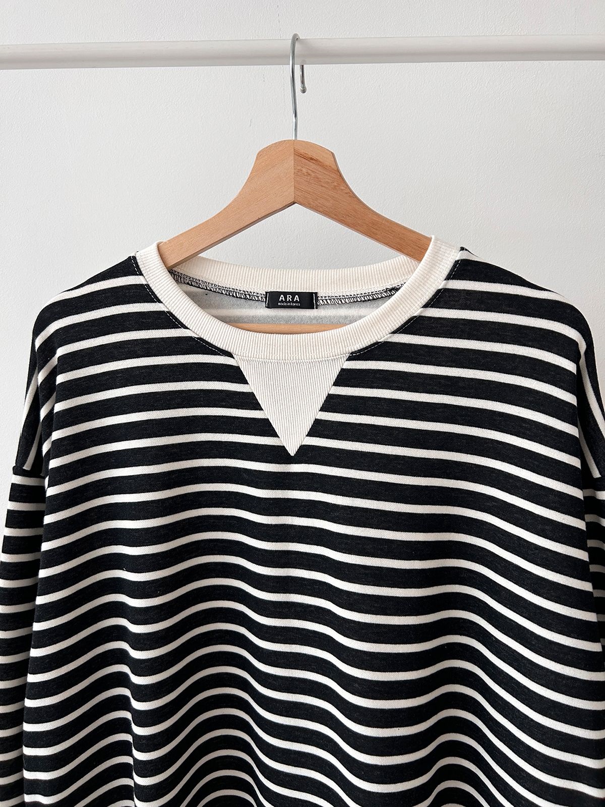 裏起毛ラウンドネックボクシーロングボーダーカラーワンピース | 詳細画像40