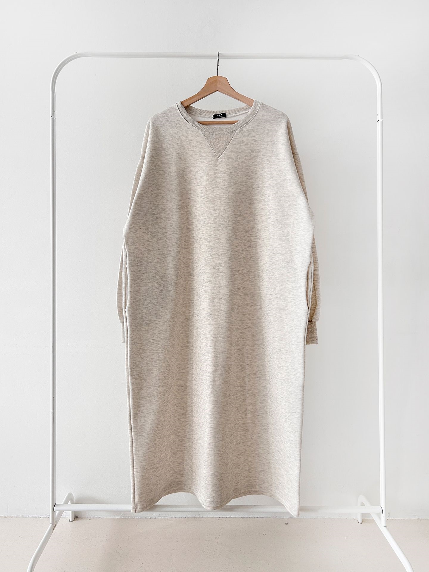 裏起毛ボクシーロング無地カラーワンピース | 詳細画像45