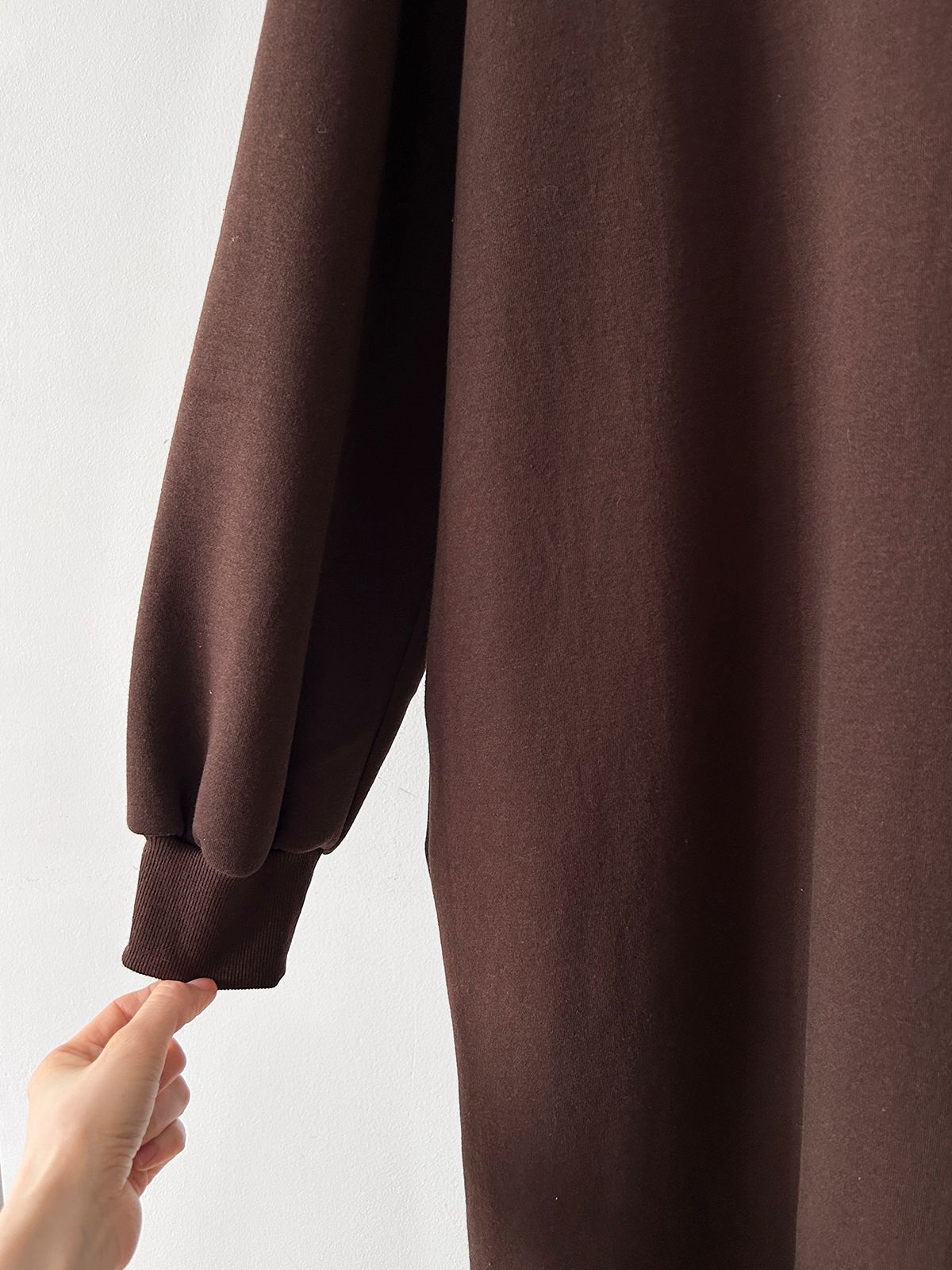 裏起毛ボクシーロング無地カラーワンピース | 詳細画像51