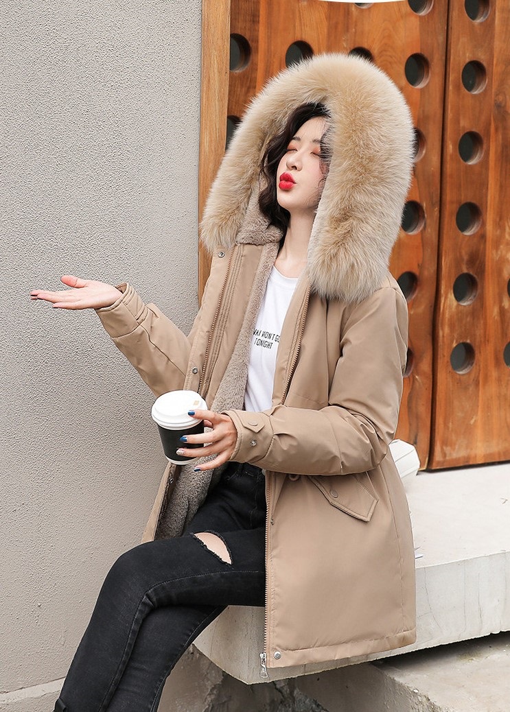 エコファーフードドローストリングハーフジャンパーファーセット | 詳細画像9