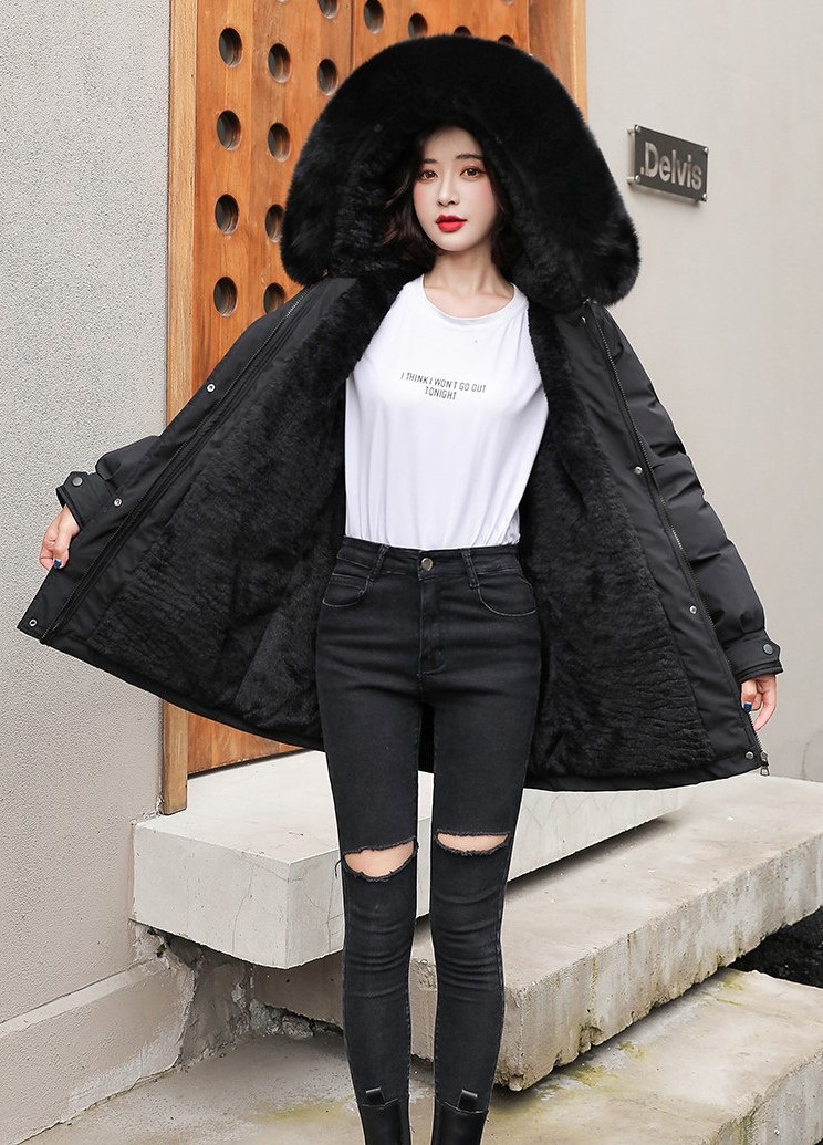 エコファーフードドローストリングハーフジャンパーファーセット | 詳細画像12