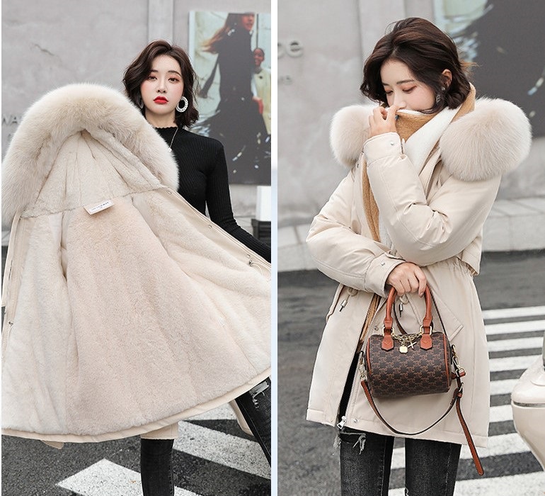 エコファーフードドローストリングハーフジャンパーファーセット | 詳細画像16